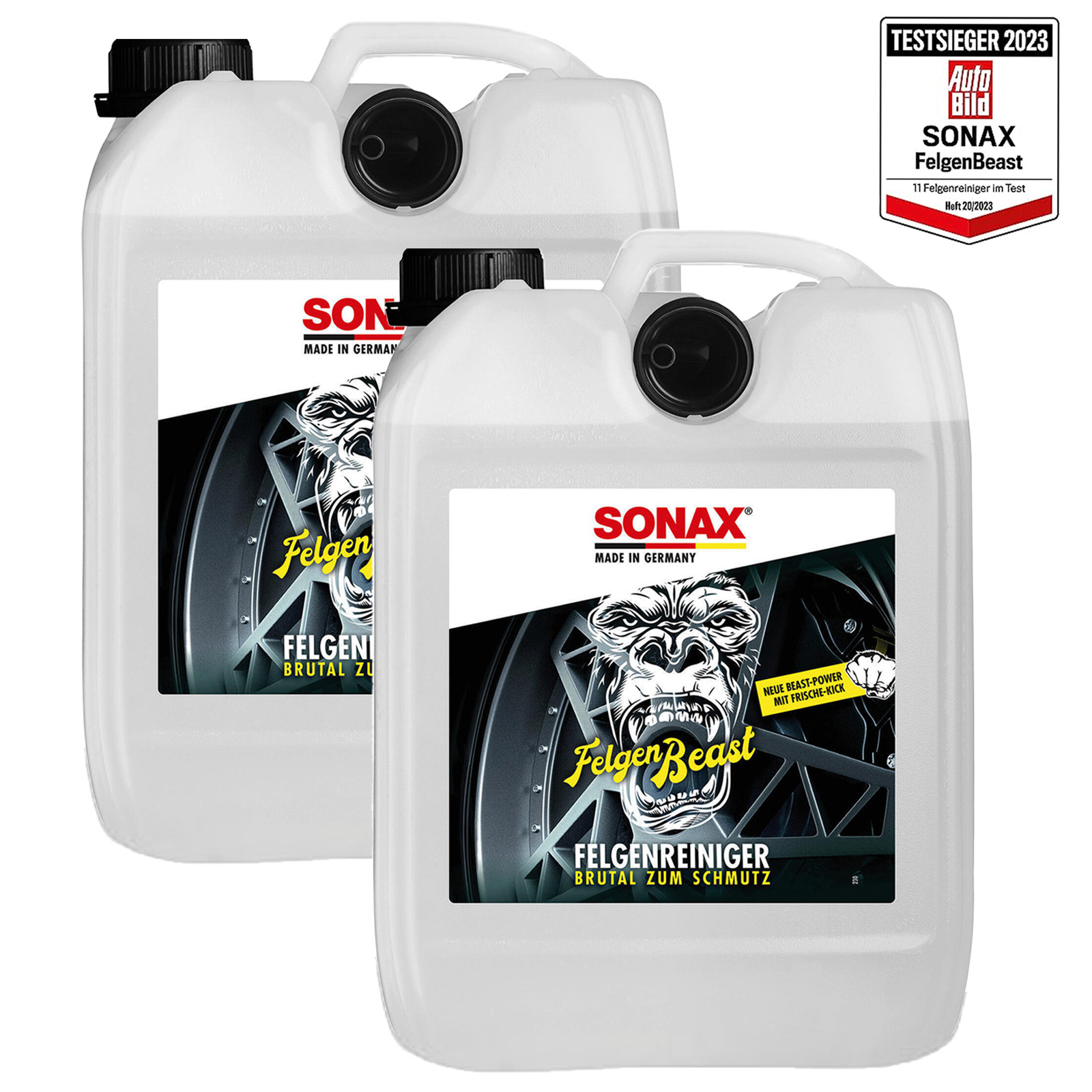 2x 5L Sonax Felgenbeast Felgenreiniger passend für Stahlfelgen Alufelgen säurefrei RDKS