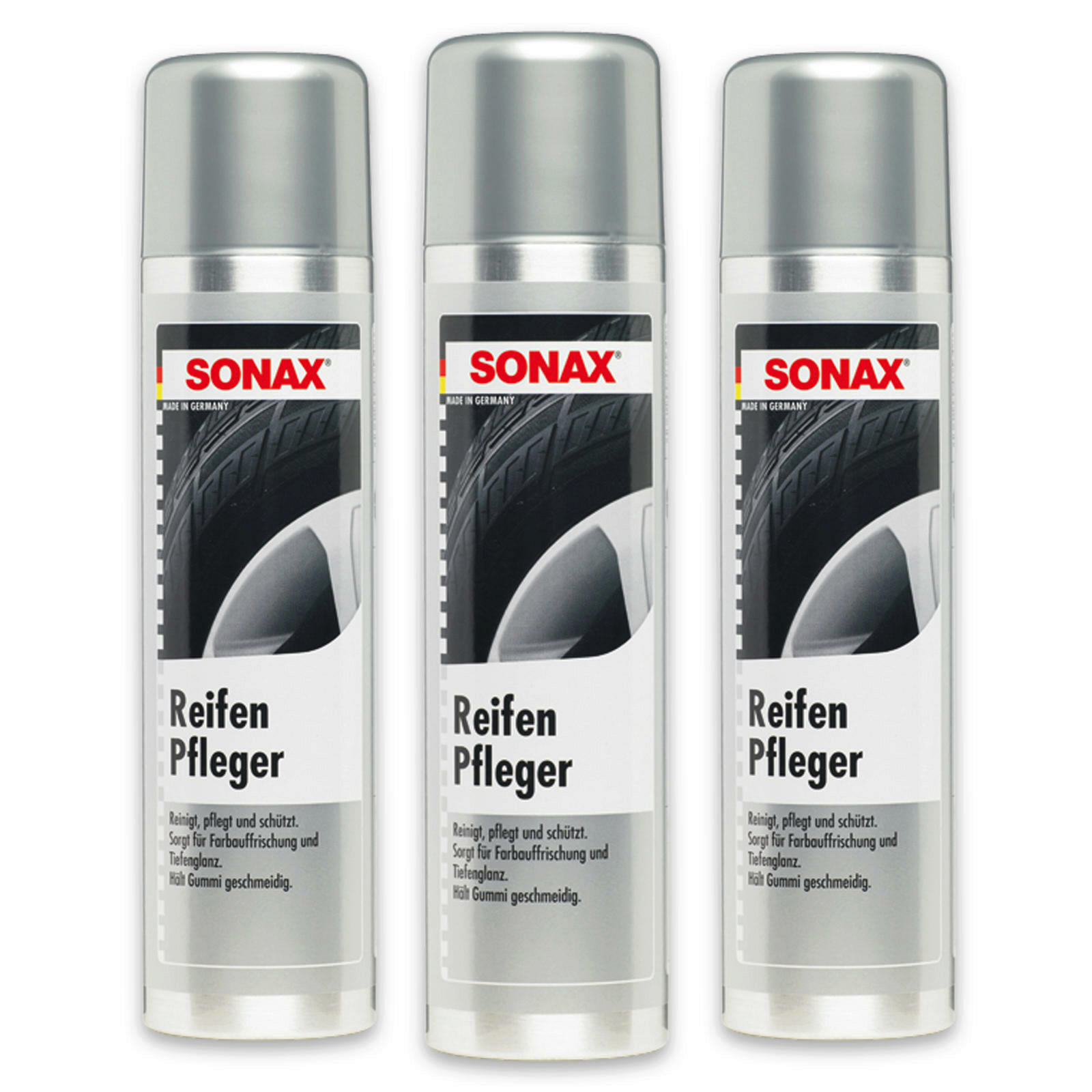 3x SONAX Reifen 04353000 Pfleger Reifen Schaum Reinigung Pflege 400 ml