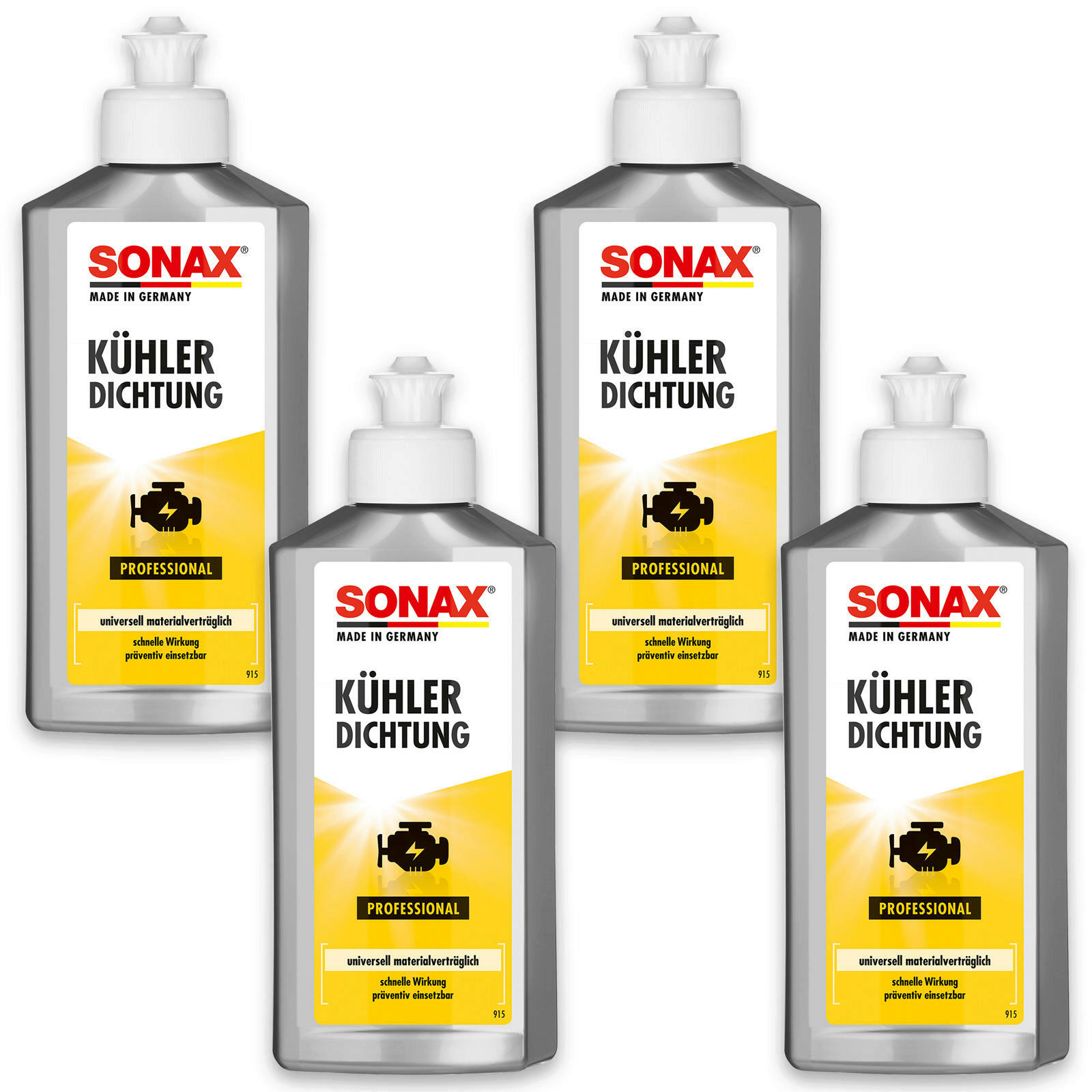 4x SONAX 04421410 Kühler Dichtung Dichtmittel Pannenhilfe Motor 250 ml