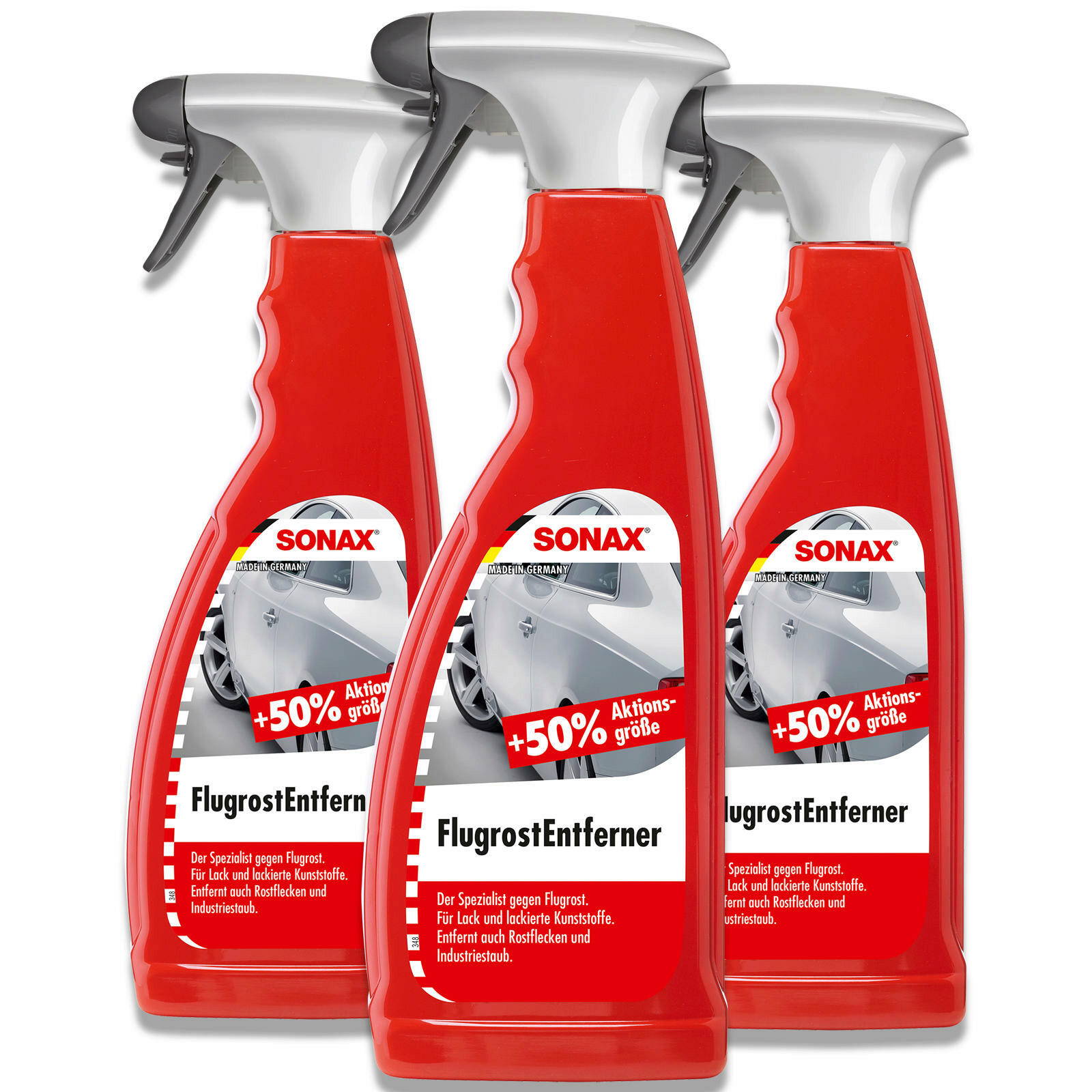 3x SONAX 05134000 Flugrostentferner Rostfrei Rostentferner Rost Reiniger 750ml