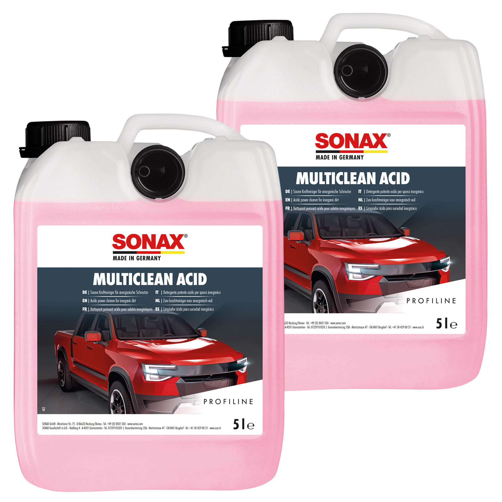 2x 5L SONAX Universalreiniger MultiClean acid Hochkonzentrat für Kalk und Flugrost