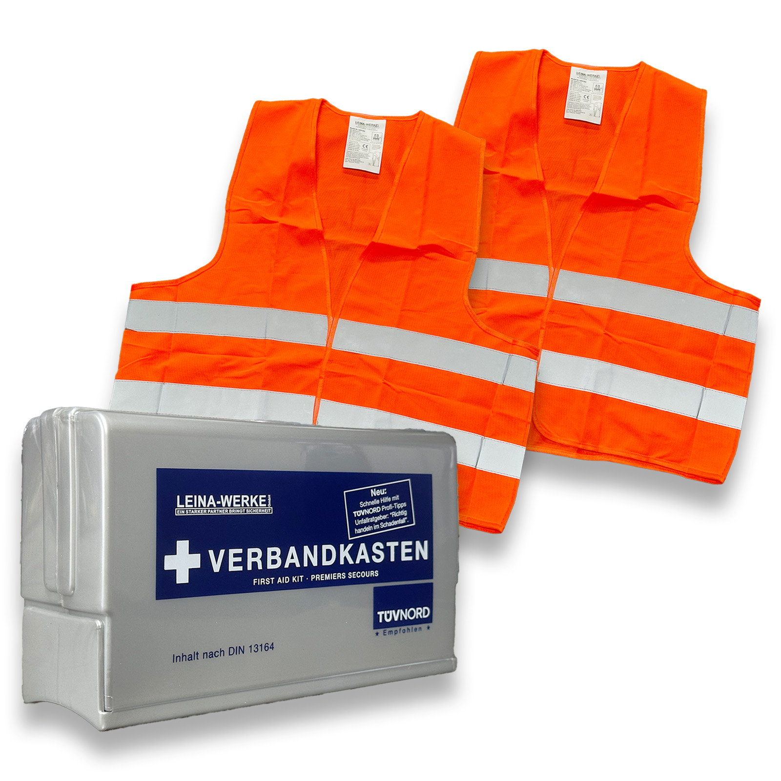 VERBANDKASTEN-B DIN 13164 & 2x Warnweste