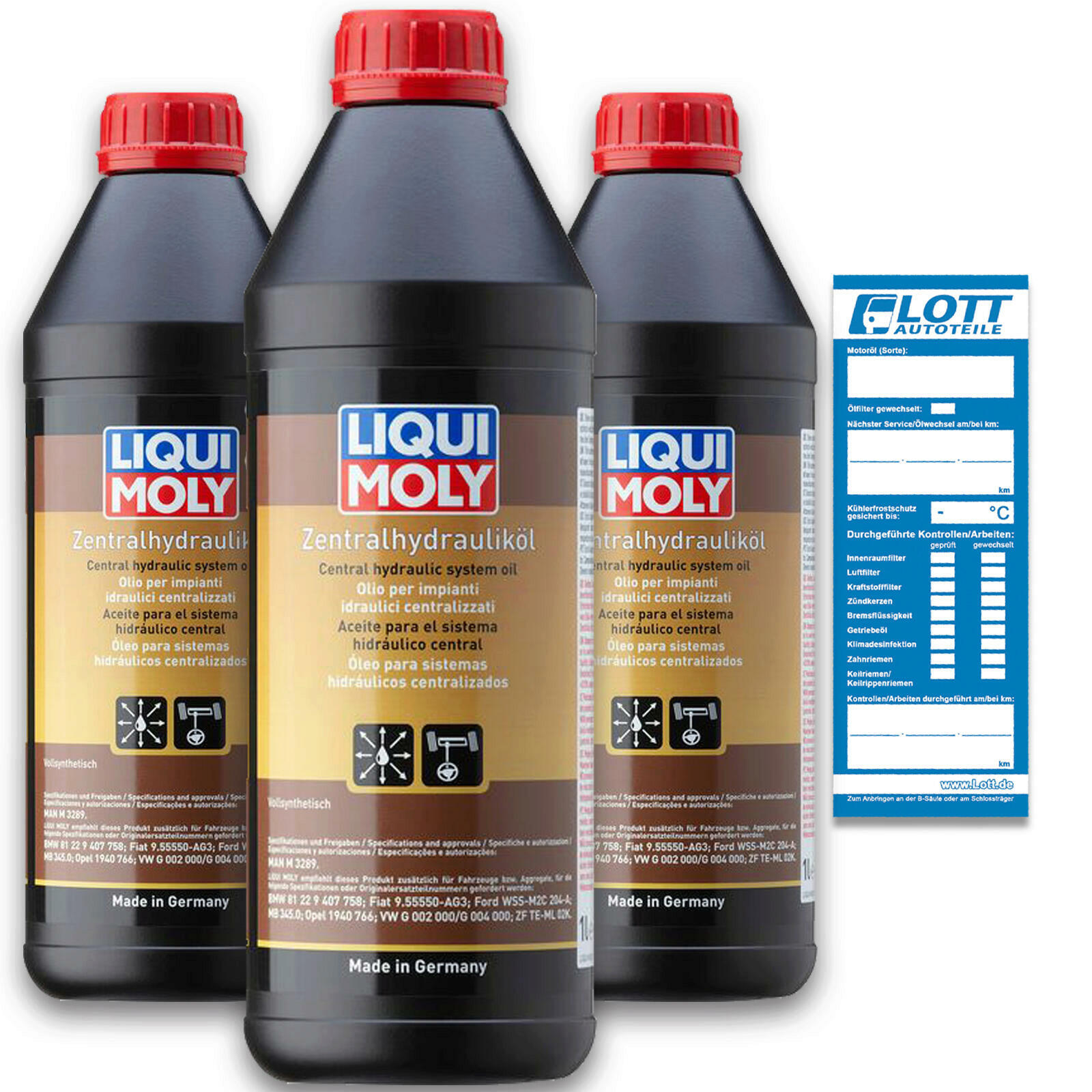 3x 1 Liter Liqui Moly Zentralhydraulik-Ö Hydrauliköl Hydraulik Oil Ö 3 L 1127
