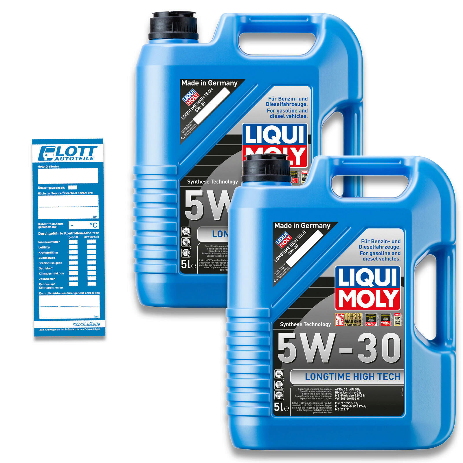 2x Liqui Moly Leichtlaufmotorenöl Longtime High Tech 5W-30 5L