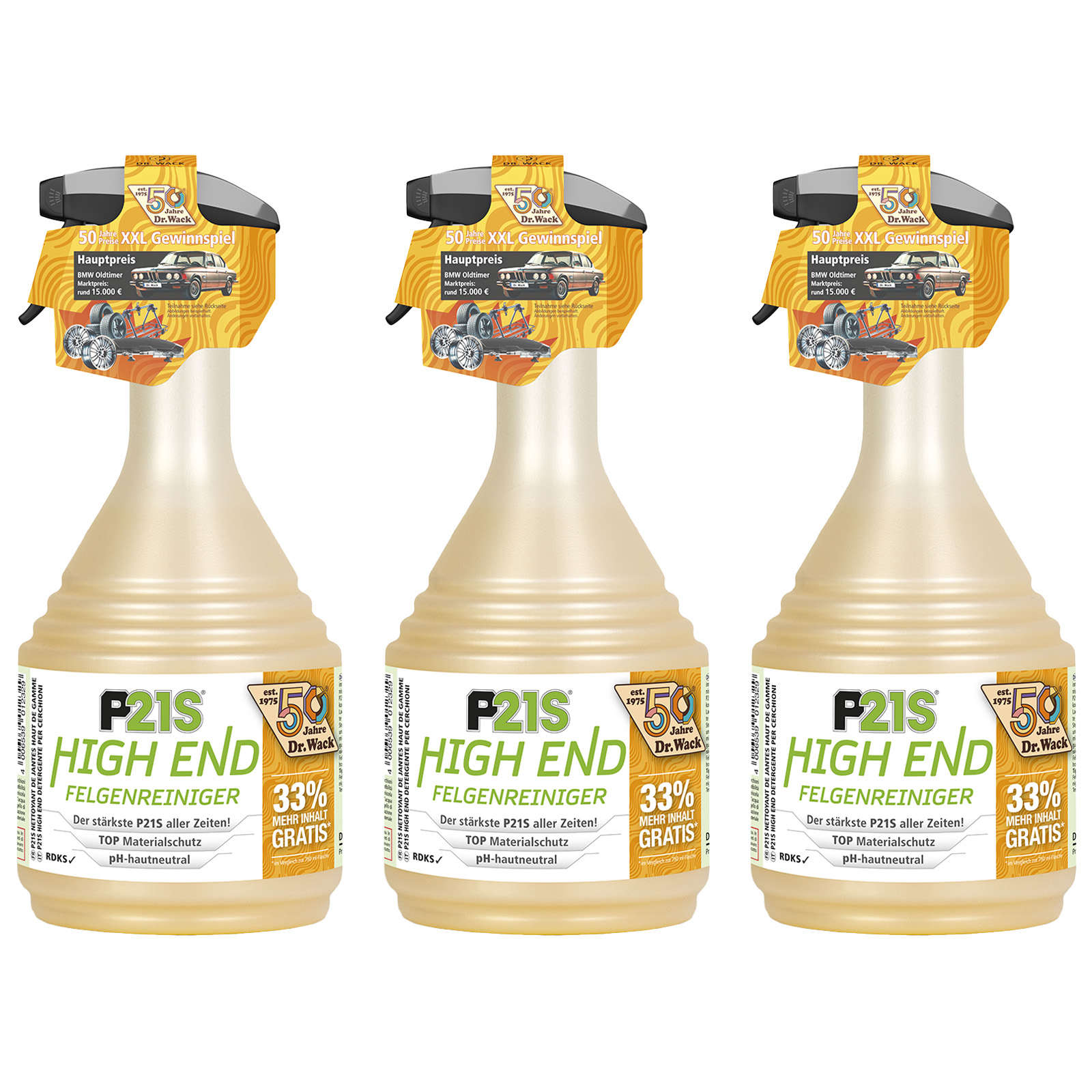 3x 1L Dr. Wack P21S HIGH END Felgenreiniger