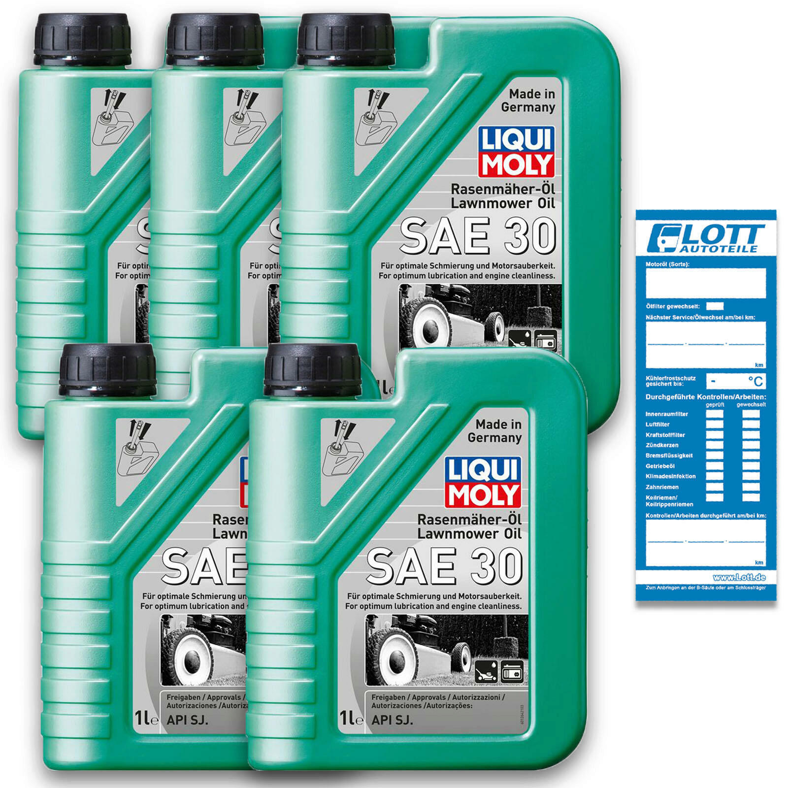 5x 1 Liter Liqui Moly Rasenmäher-Ö Rasenmäheröl SAE 30 AP...
