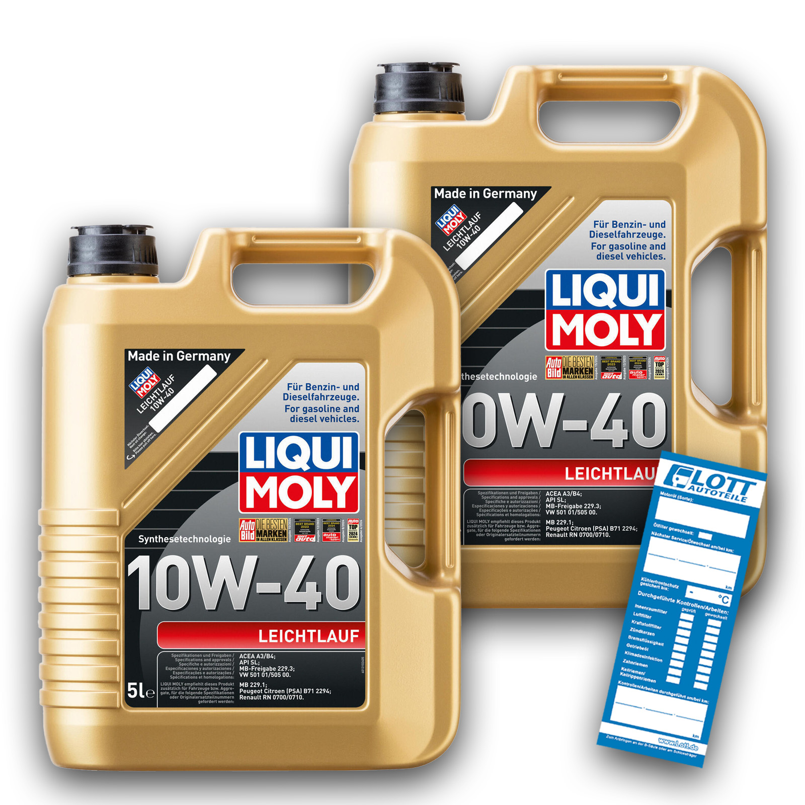2x Liqui Moly Leichtlauföl 10W-40 HD 5L