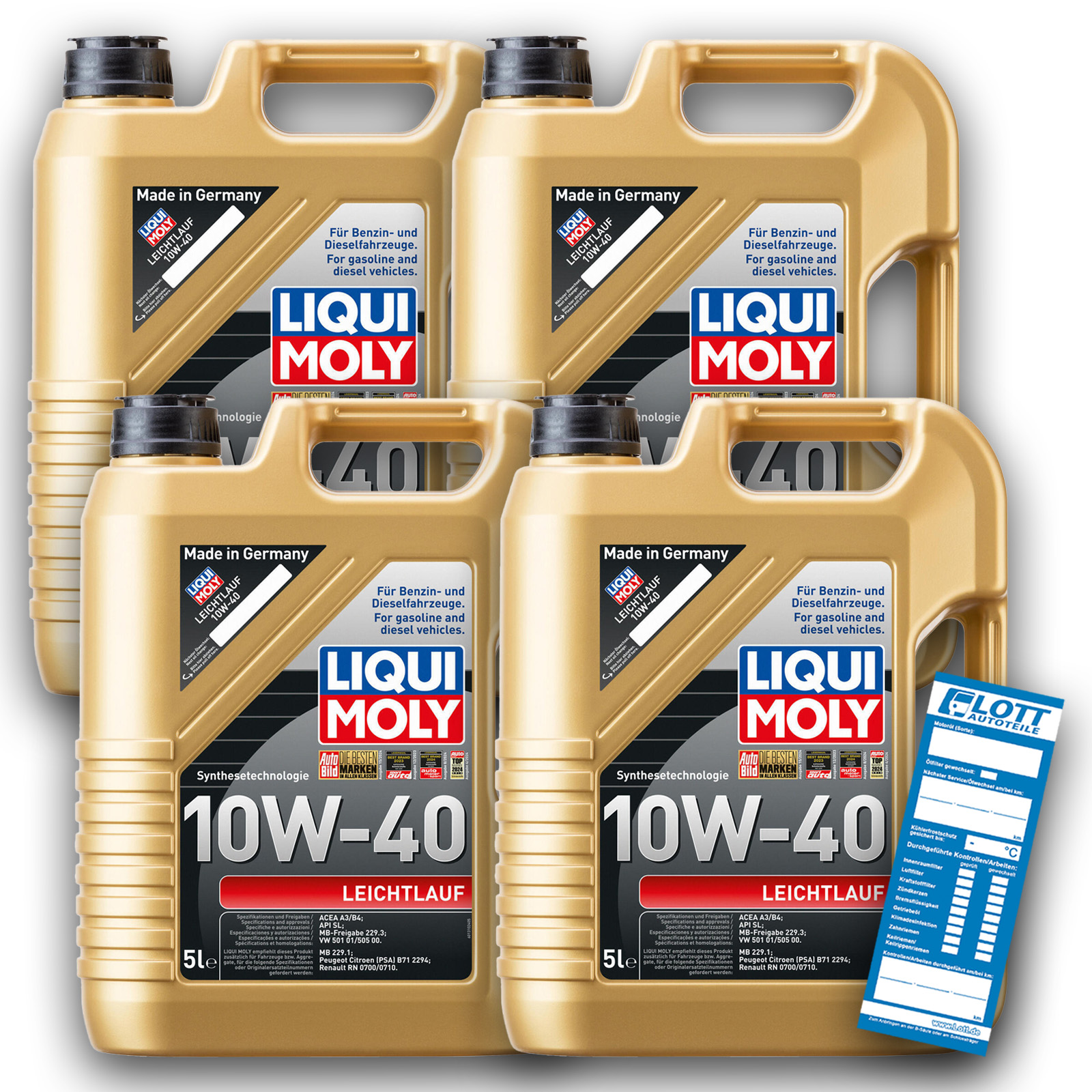4x Liqui Moly Leichtlauföl 10W-40 HD 5L