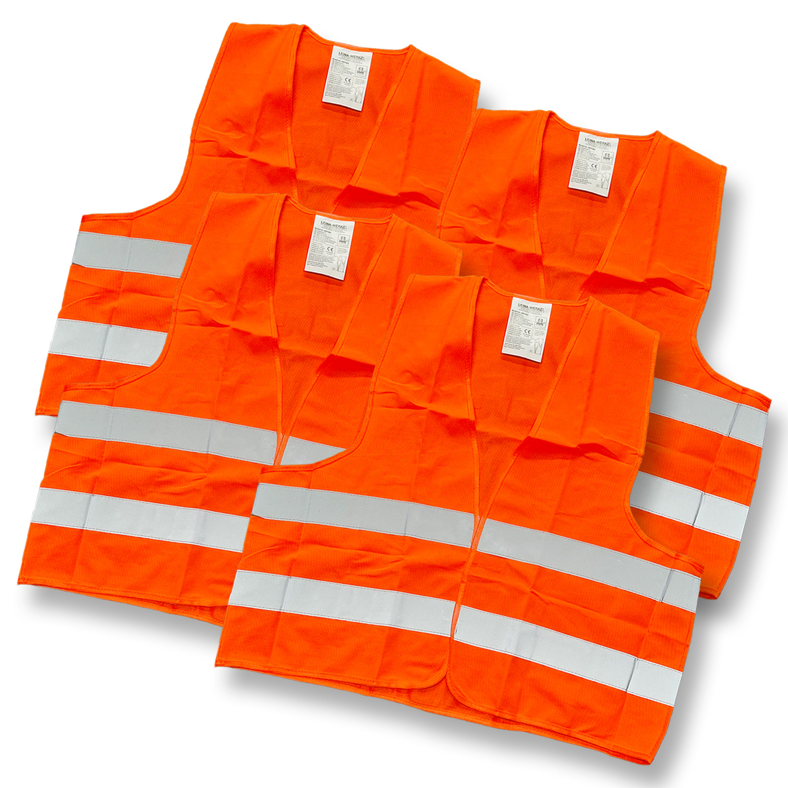 4x Warnweste Orange