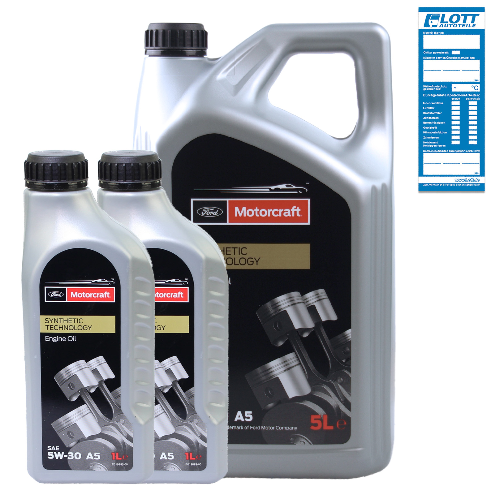 7L Original Ford Motoröl 5W-30 Motorcraft passend für Freigabe WSS-M2C913-C // 1x5L 2x1L