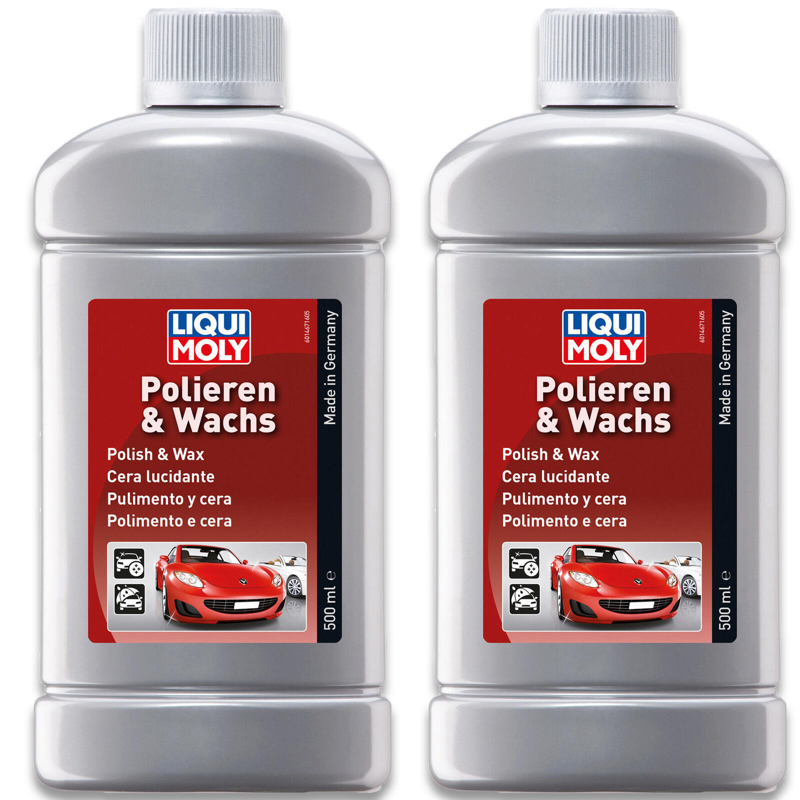 2x 500ml Liqui Moly 1467 Polieren & Wachs Bunt- und Metalliclacke Langzei...