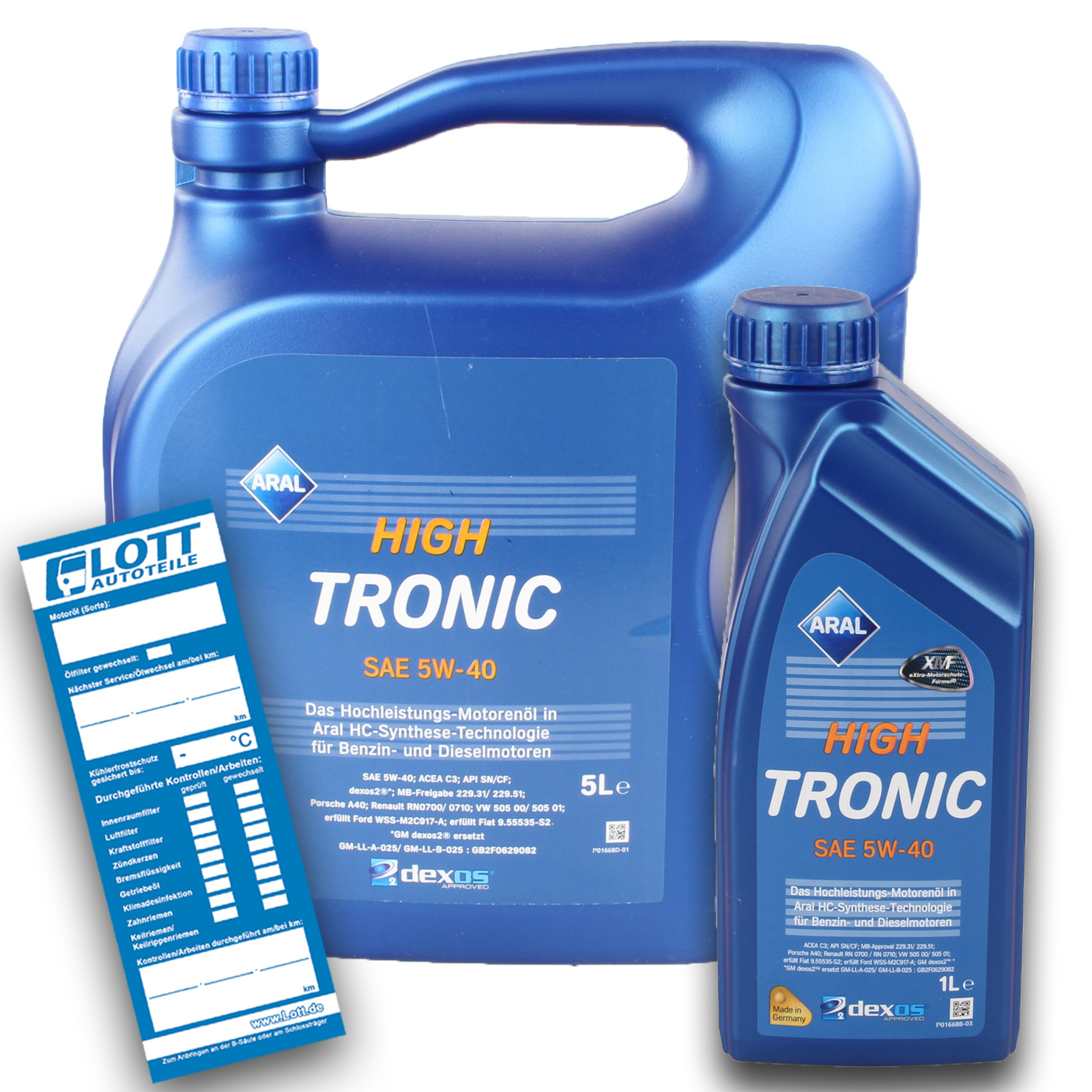 6L Aral Motoröl HighTronic 5W-40 GM Dexos2® VW 505.00 505.01 MB 229....