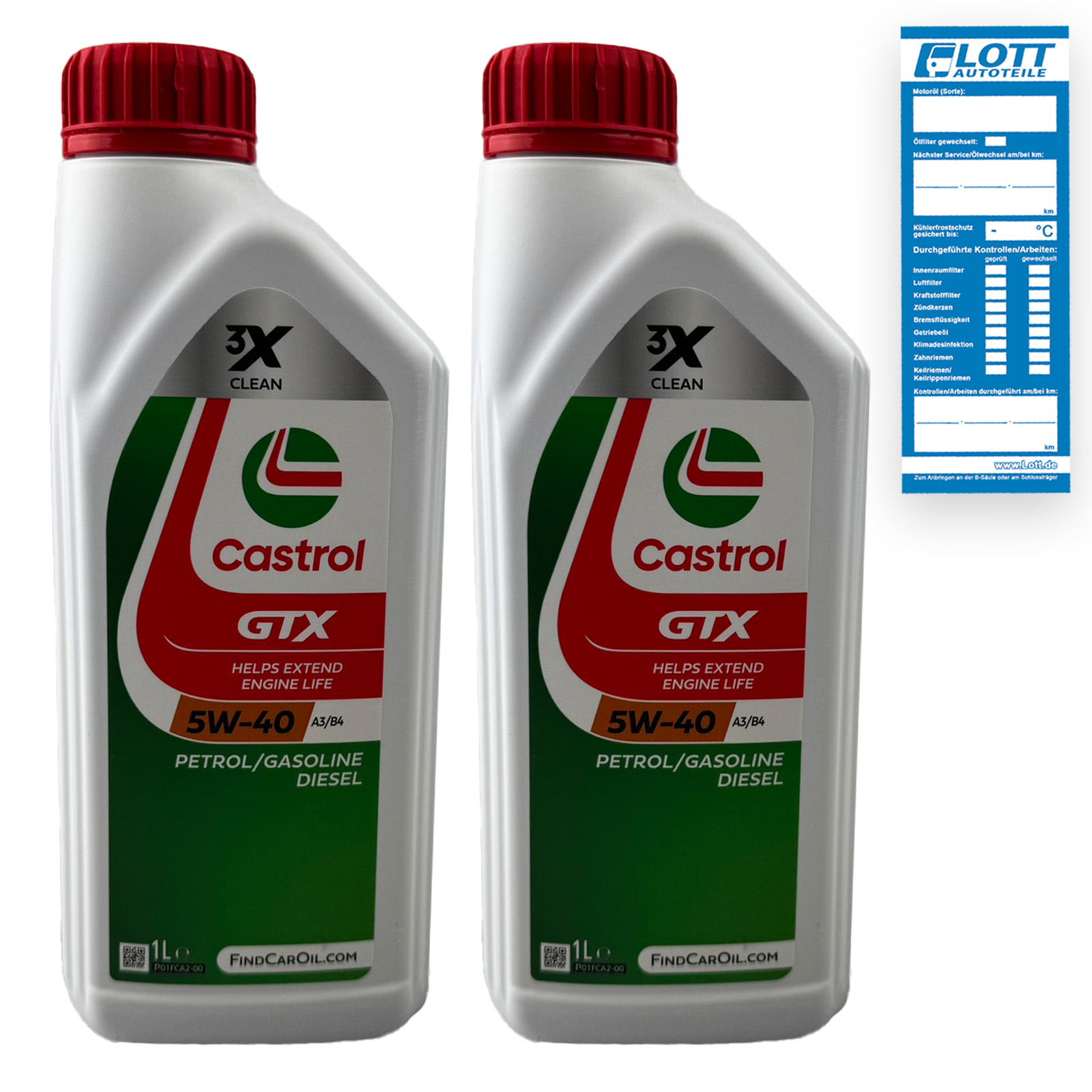 2x 1 Liter Castrol Motorenöl GTX 5W-40 Motoröl Mororenoel Motoroel ...