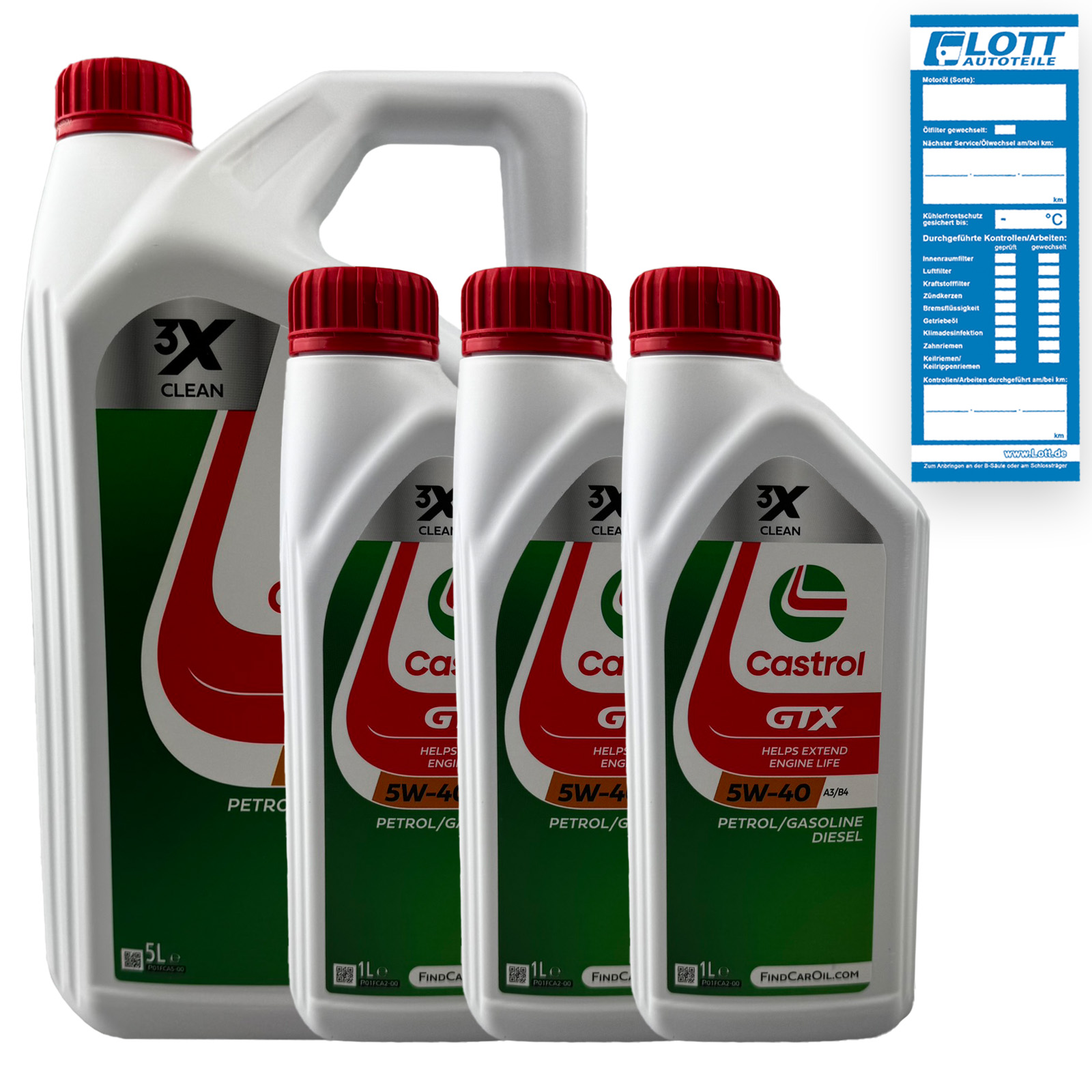 8L Castrol Motoröl GTX 5W-40 ACEA A3/B4 BMW LL-01 VW 502.00 505.00 MB 22...