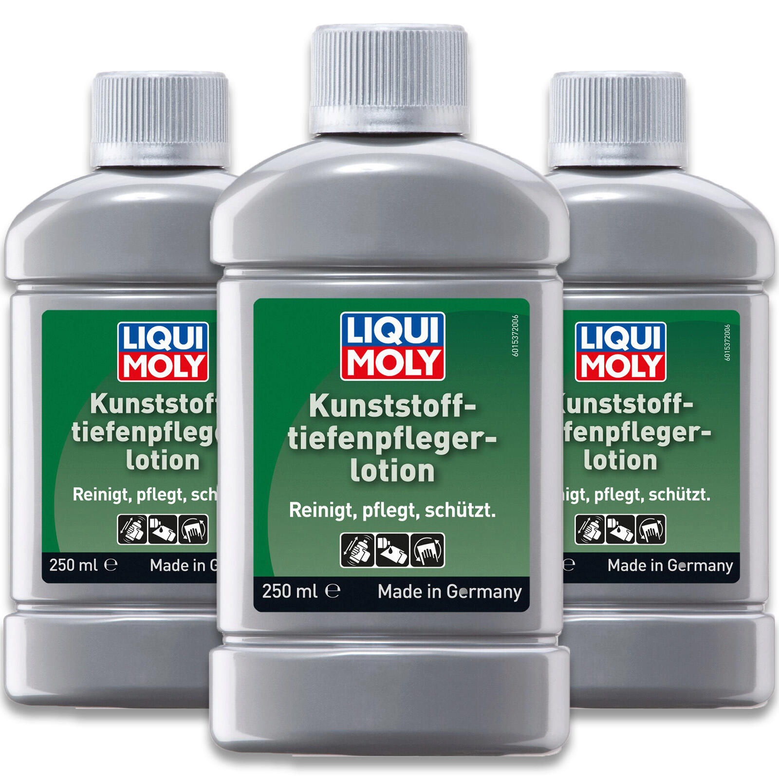 3x 250ml Kunststoff-tiefen-pfleger-lotion Kunststoff Reinigung Langzeitschutz