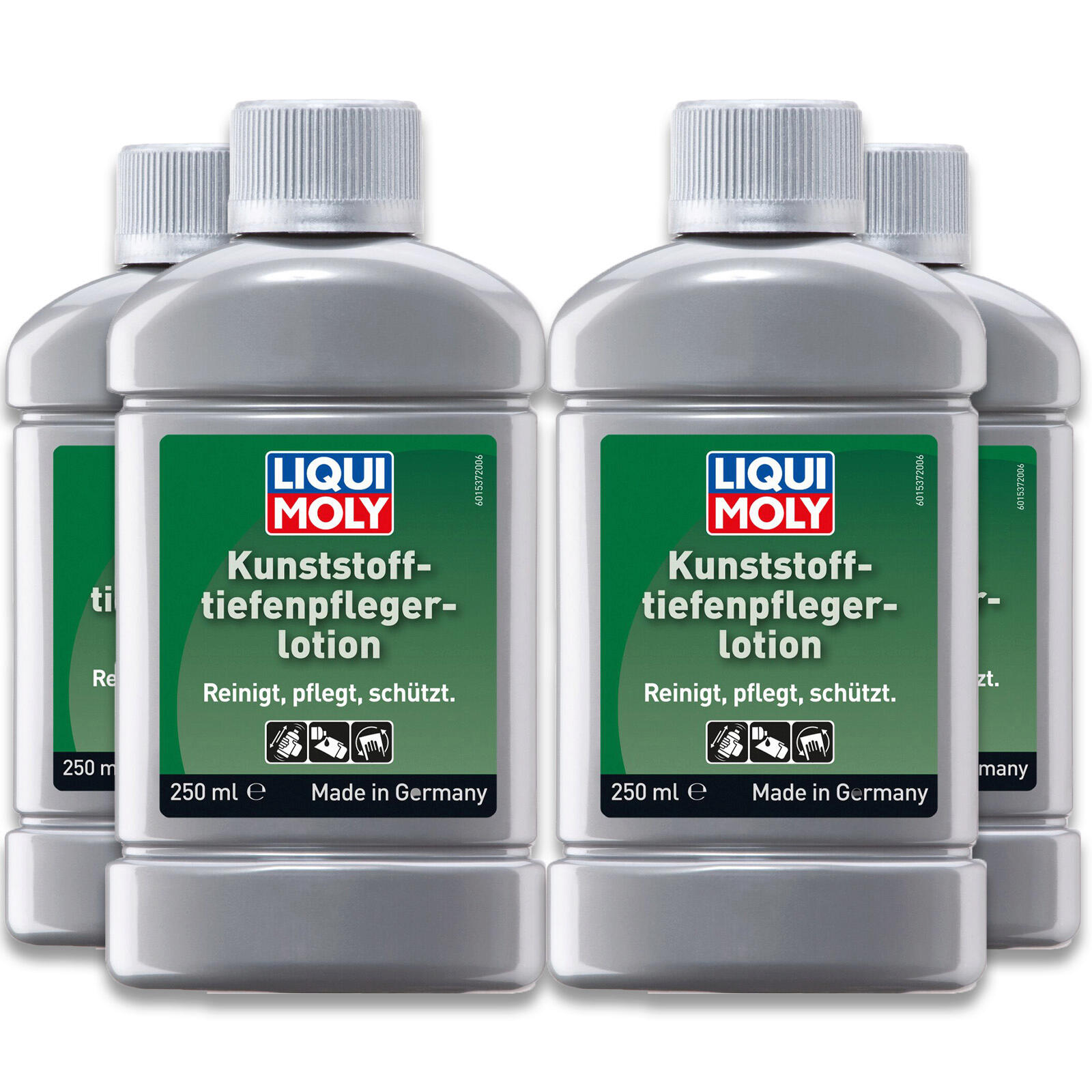 4x 250ml Kunststoff-Tiefen-Pfleger-Lotion Kunststoff Reinigung Langzeitschutz