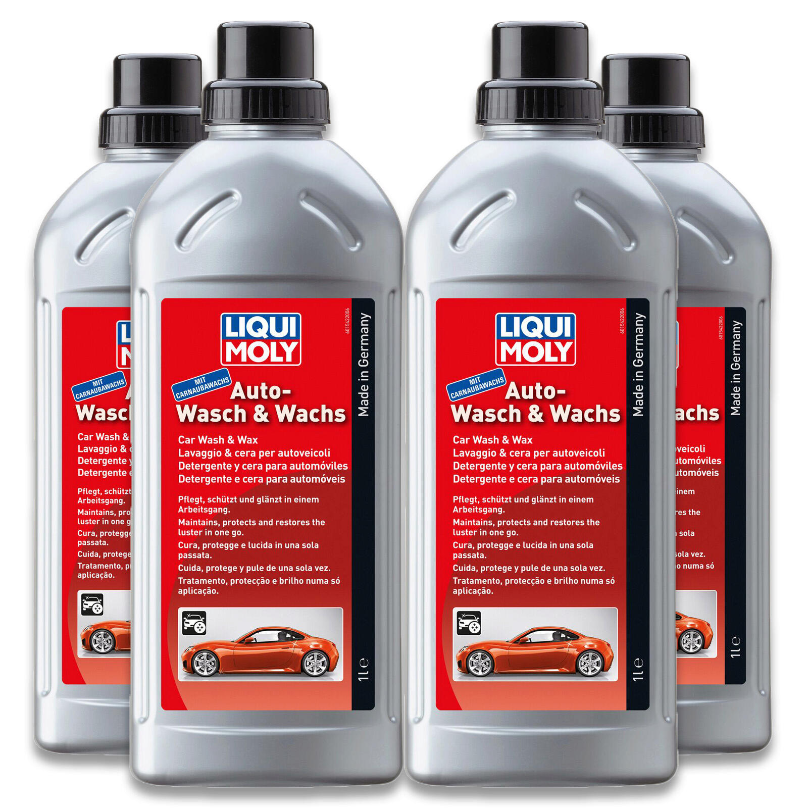 4x 1L Liqui Moly 1542 Auto-Wasch & Wachs Lack Schutz passend für alle Lackoberflächen