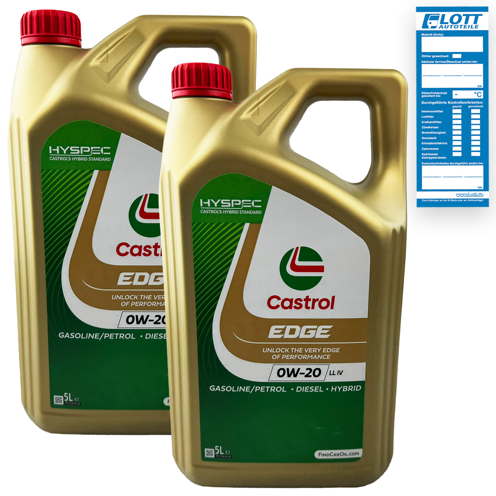 2x 5L CASTROL EDGE Fluid Titanium Motoröl Longlife LL IV 0W-20 VW 508.00...