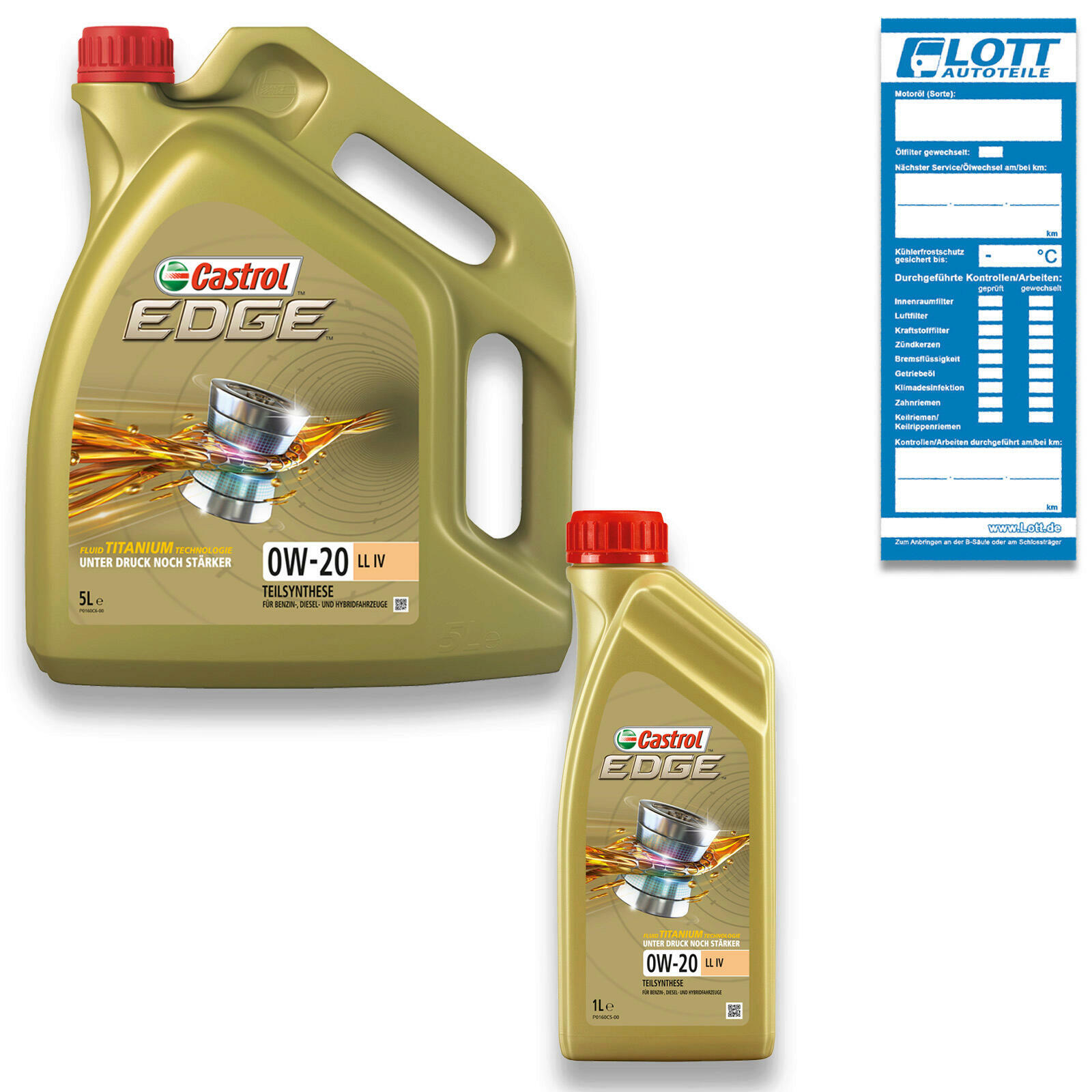 6L CASTROL EDGE Fluid Titanium Motoröl Longlife LL IV 0W-20 VW 508.00 50...