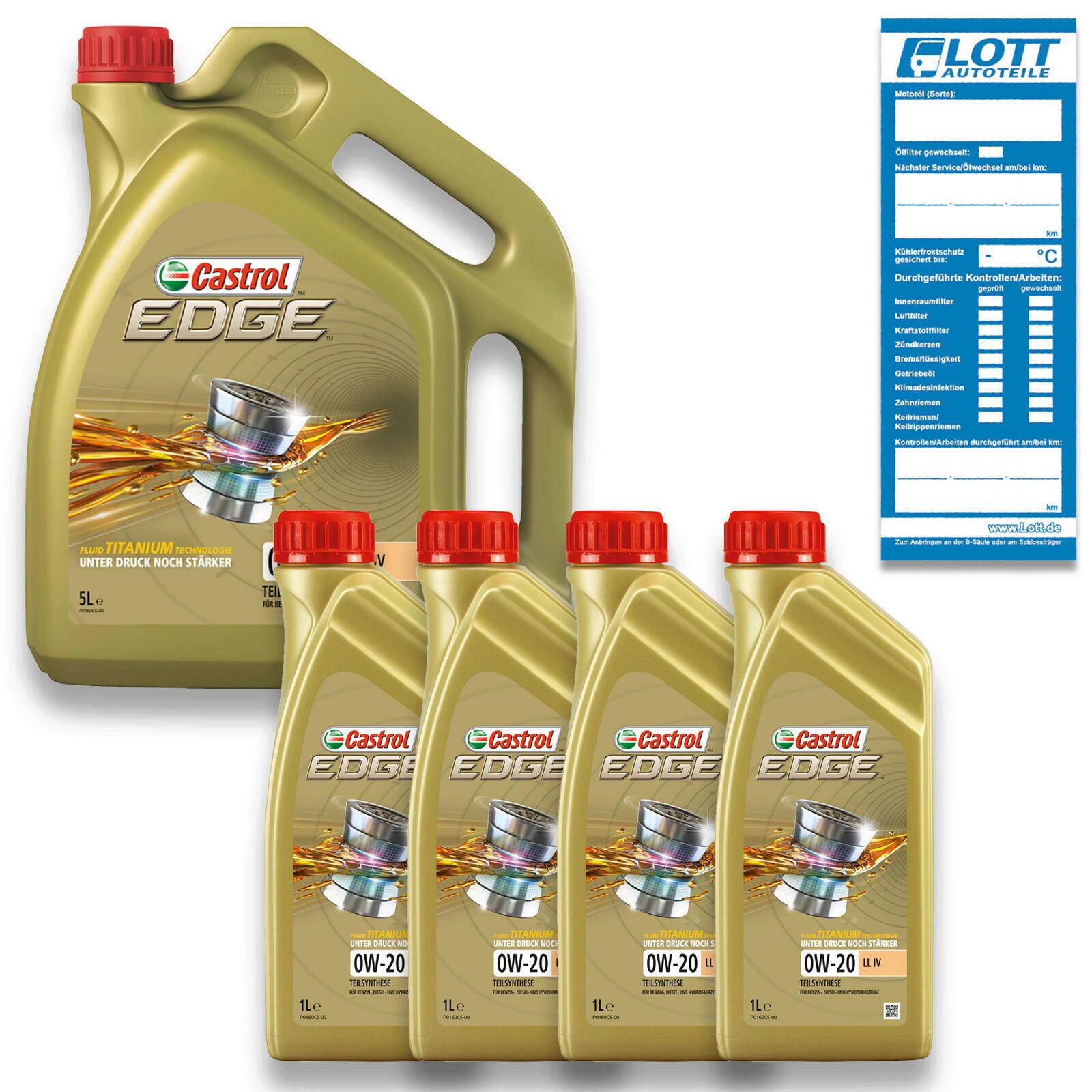 9L CASTROL EDGE Fluid Titanium Motoröl Longlife LL IV 0W-20 VW 508.00 509.00 Ö
