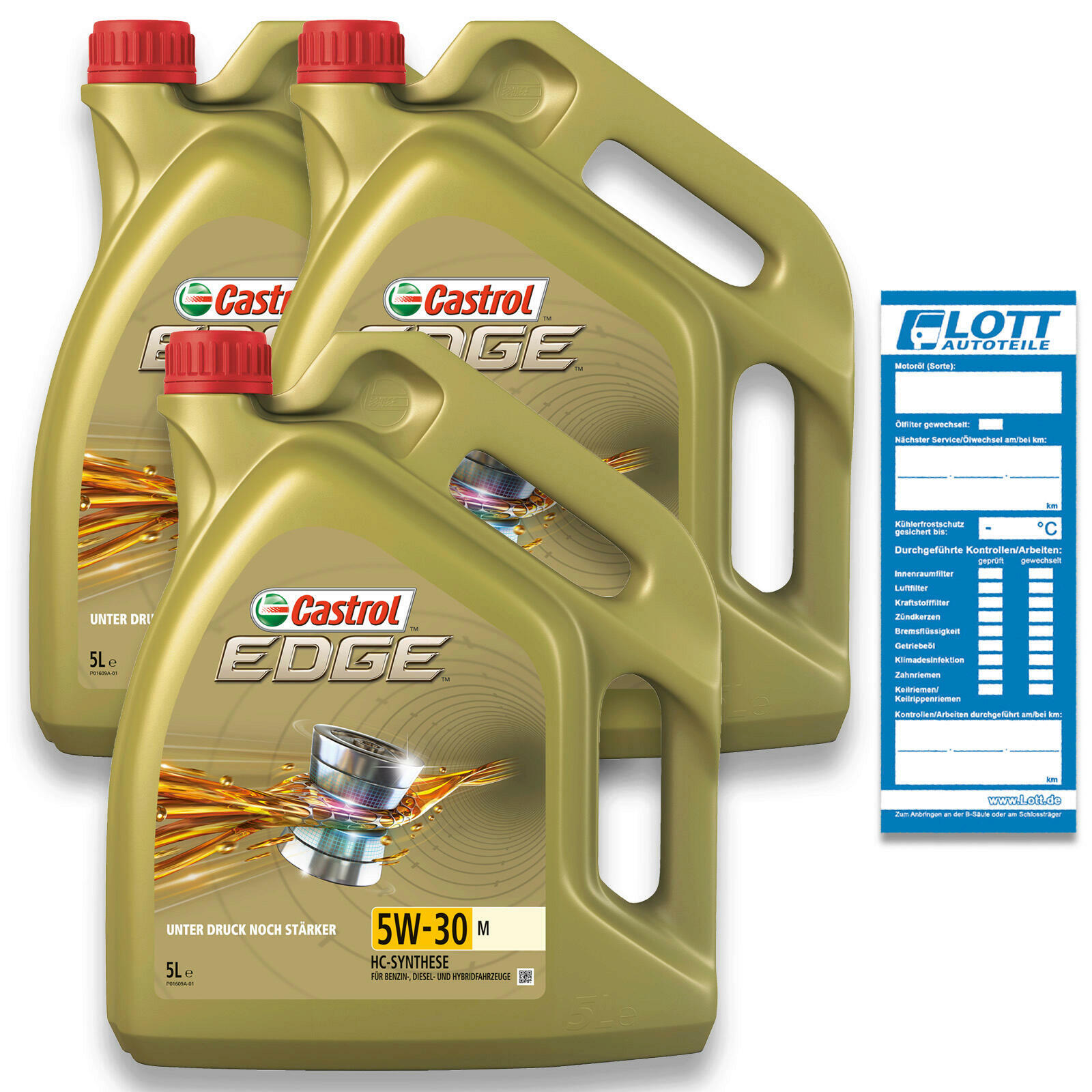 3x 5 Liter Castrol Motorenöl Edge Fluid Titanium 5W-30 M Motoröl Oi...