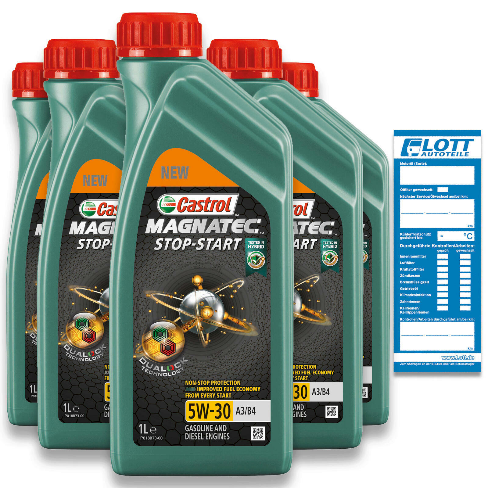 5x 1 Liter Castrol Motorenöl Magnatec Start-Stop 5W-30 A3/B4 Motorö...