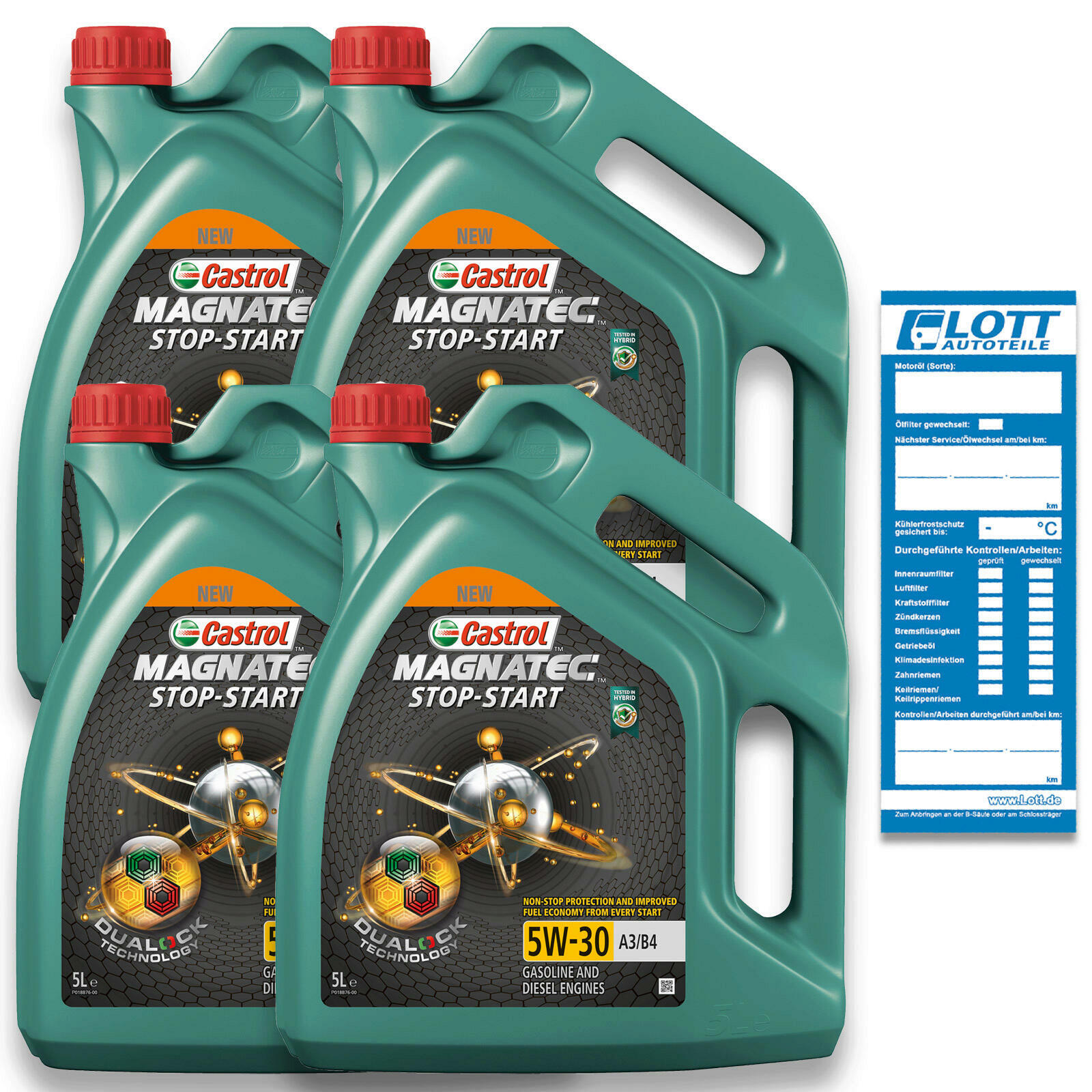 4x 5 Liter Castrol Motorenöl Magnatec Start-Stop 5W-30 A3/B4 Motorö...