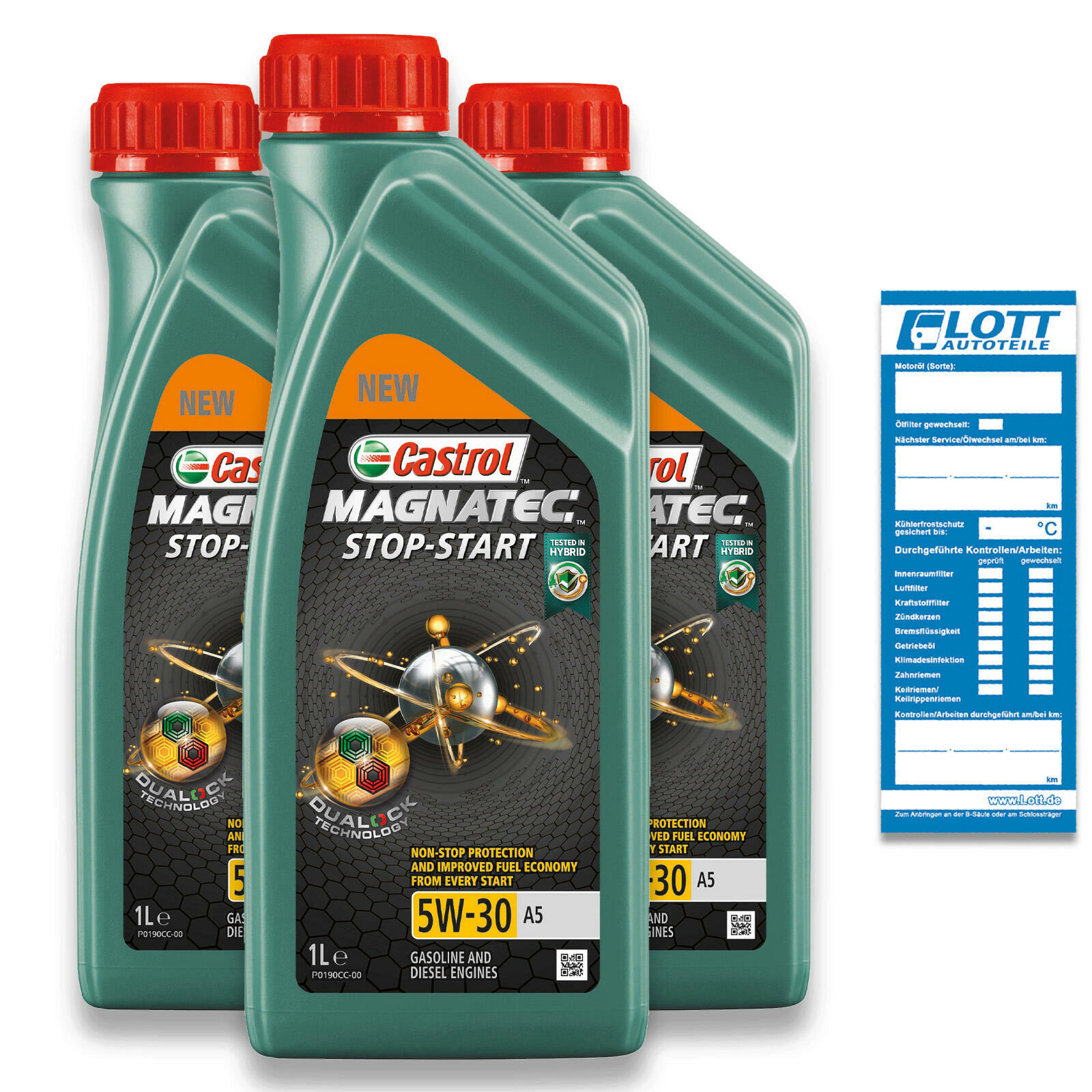 3x 1 Liter Castrol Motorenöl Magnatec 5W-30 A5 Motoröl Motorenoel &...