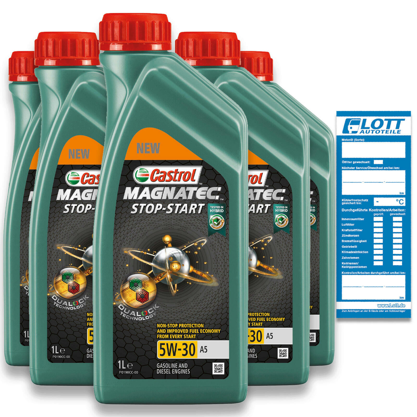 5x 1 Liter Castrol Motorenöl Magnatec 5W-30 A5 Motoröl Motorenoel Ö Oil 15CA42