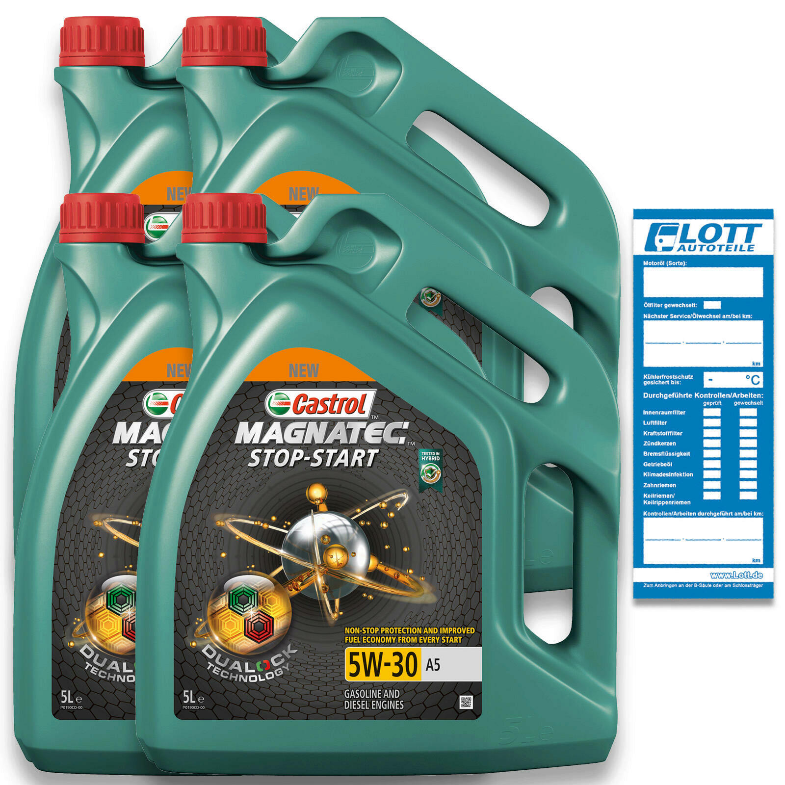 4x 5 Liter Castrol Motorenöl Magnatec 5W-30 A5 Motoröl Motorenoel &...