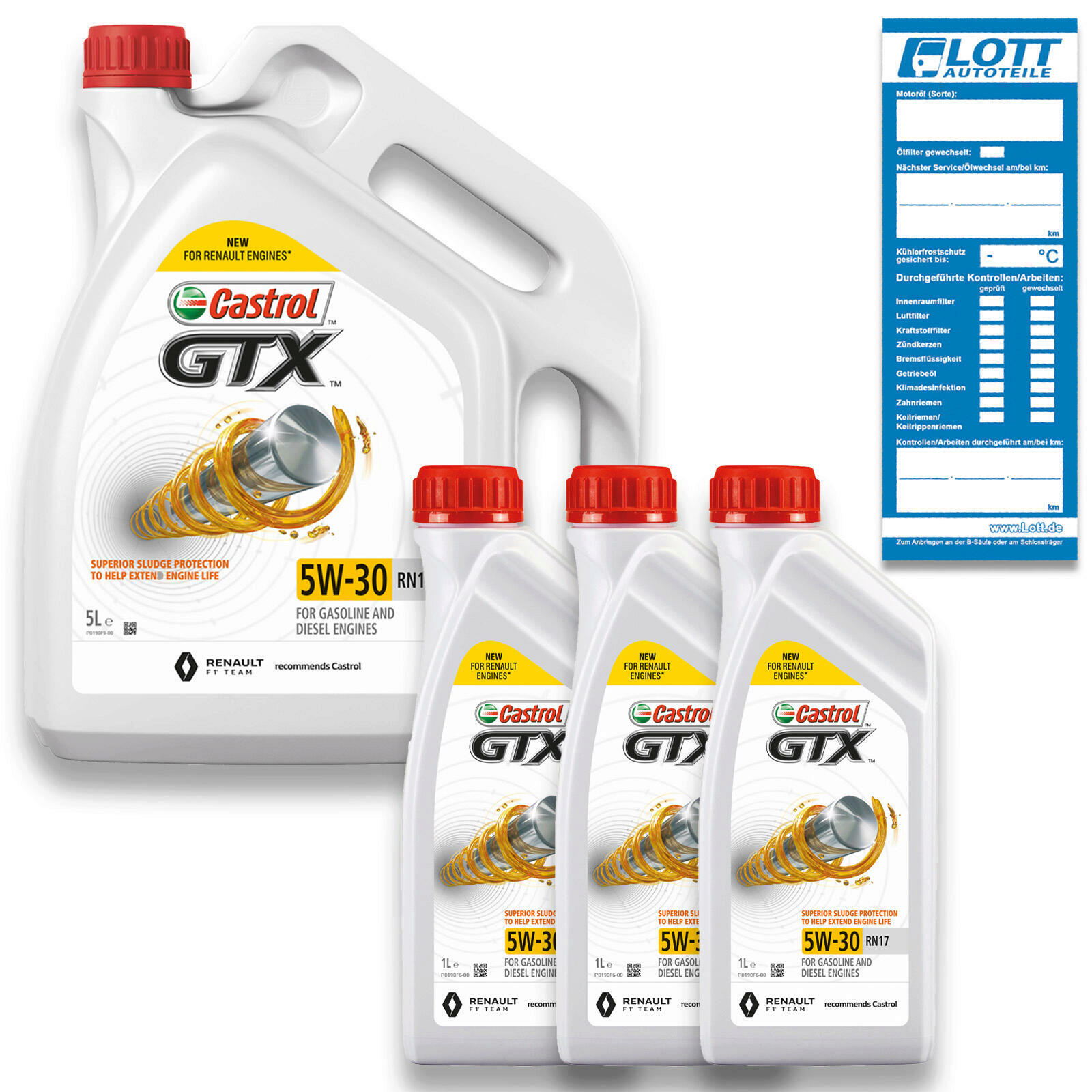 8 Liter Castrol Motorenöl GTX 5W-30 RN Motorenoel Motoröl Motoroel ...