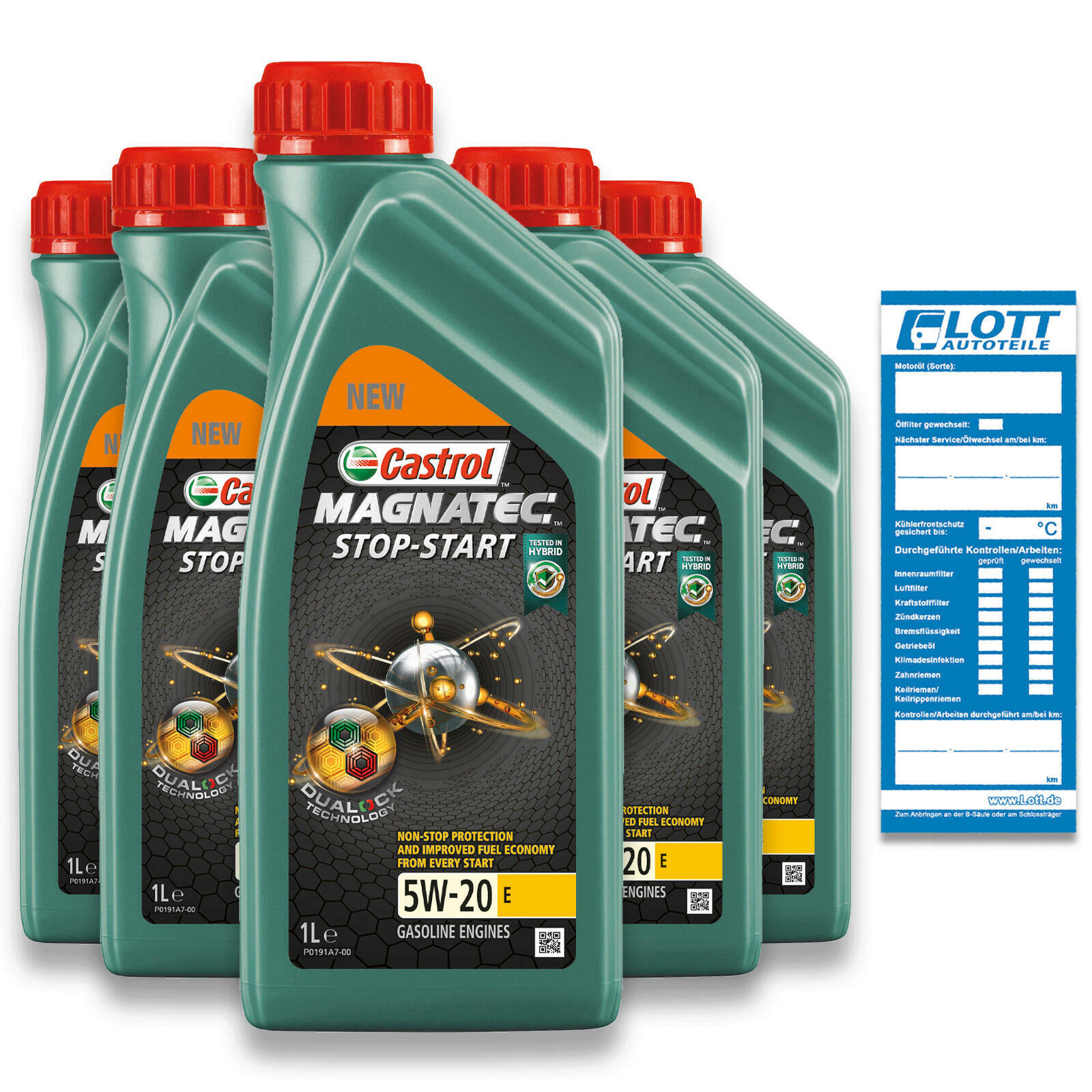 5x 1 Liter Castrol Motorenöl Magnatec 5W-20 E 1 Motorenoel Motoröl ...