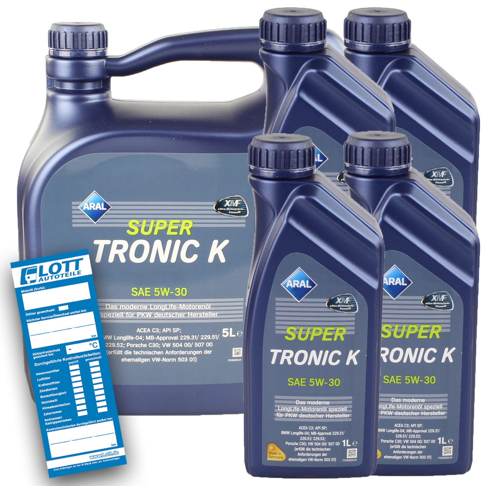 9L Aral Longlife Motoröl SuperTronic K 5W-30 VW 504.00 507.00 BMW Longli...