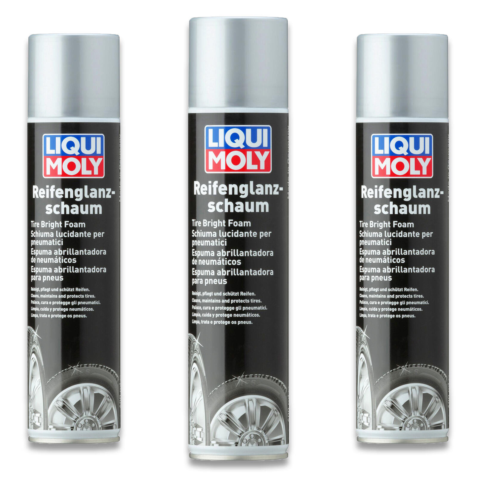 3x 400ml Liqui Moly 1609 Reifenglanzschaum Reifenaufbereitung und Pflege