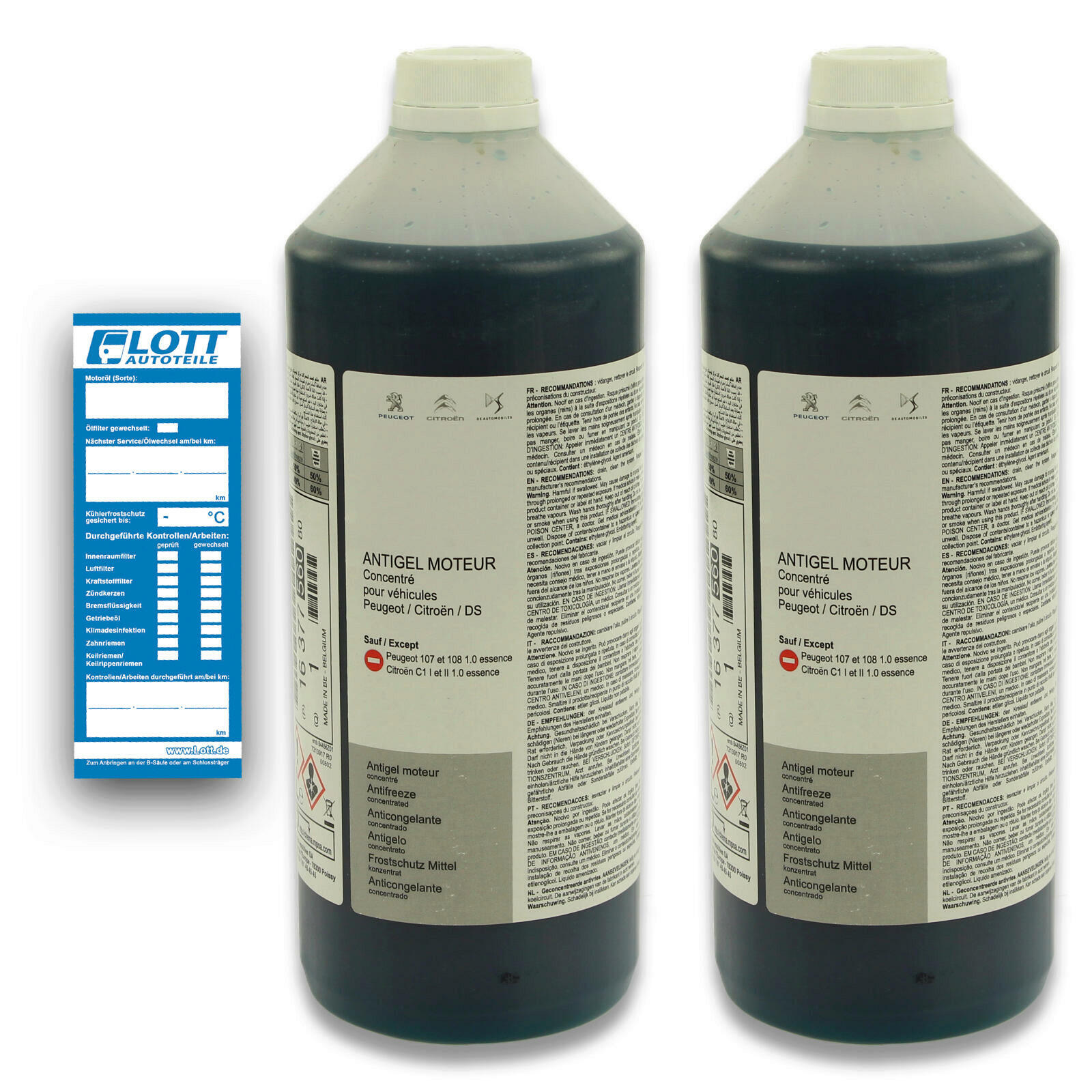 2x 1L Original Peugeot Citroen Kühlerfrostschutz Frostschutz G33 blau 1637756080