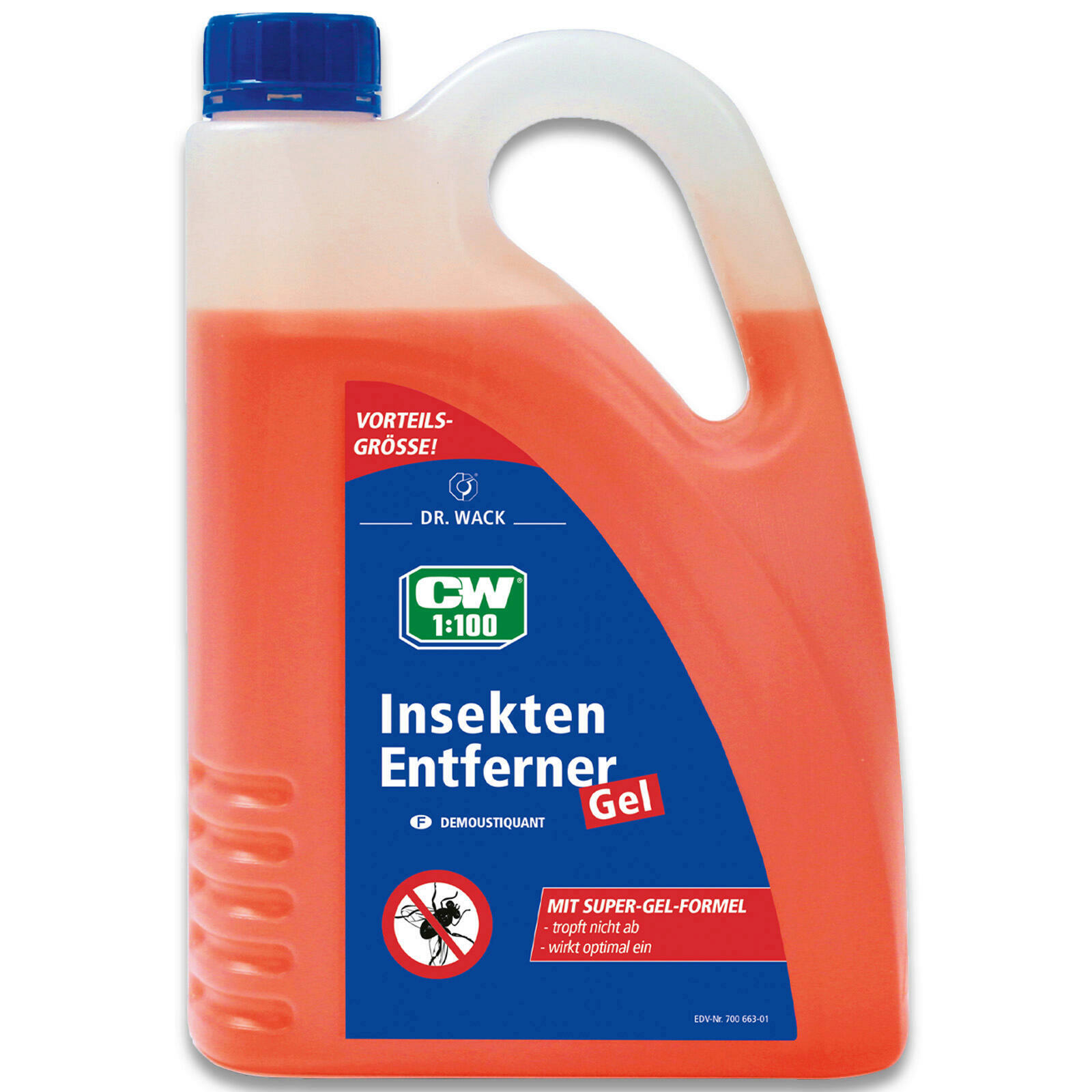 4x Dr.Wack CW1:100 2L Insektenentferner Insekten-Gel Reiniger Löser + Mi...