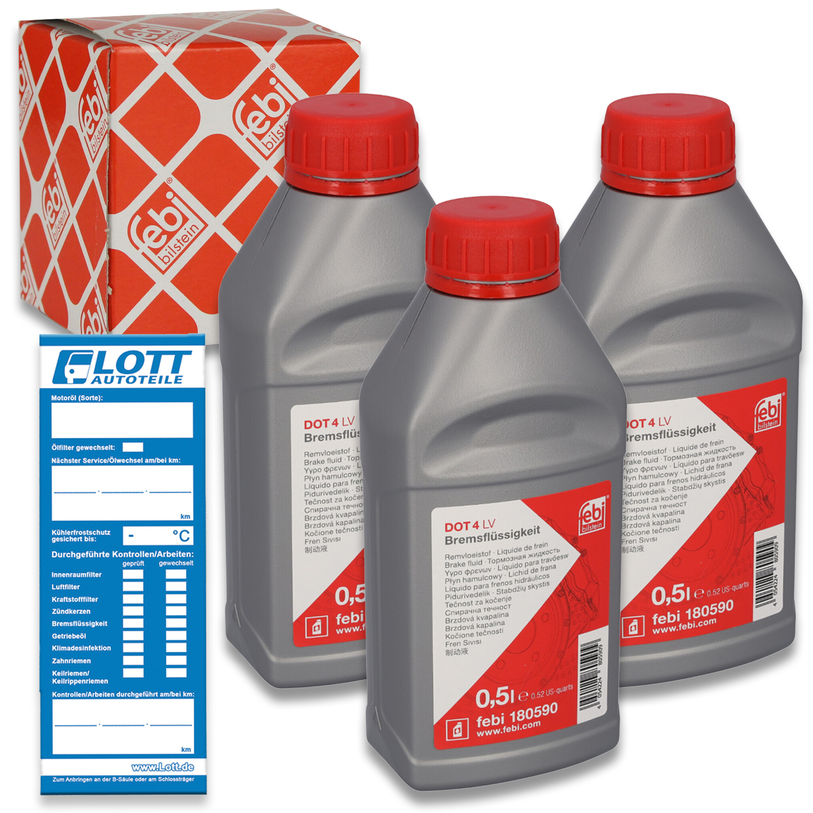 3x 500ml FEBI Bremsflüssigkeit DOT 4 LV ISO 4925 Class 3 4 6