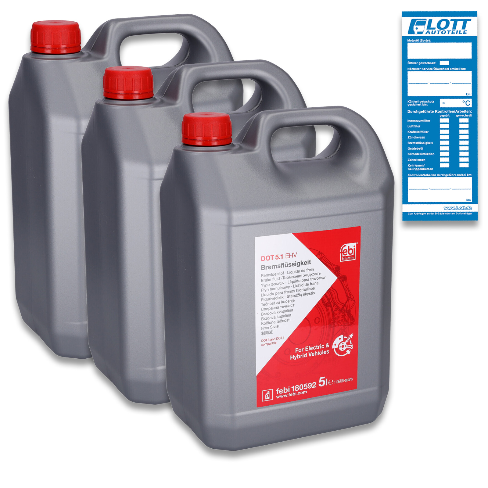 3x FEBI BILSTEIN 5L Bremsflüssigkeit DOT 5.1 EHV