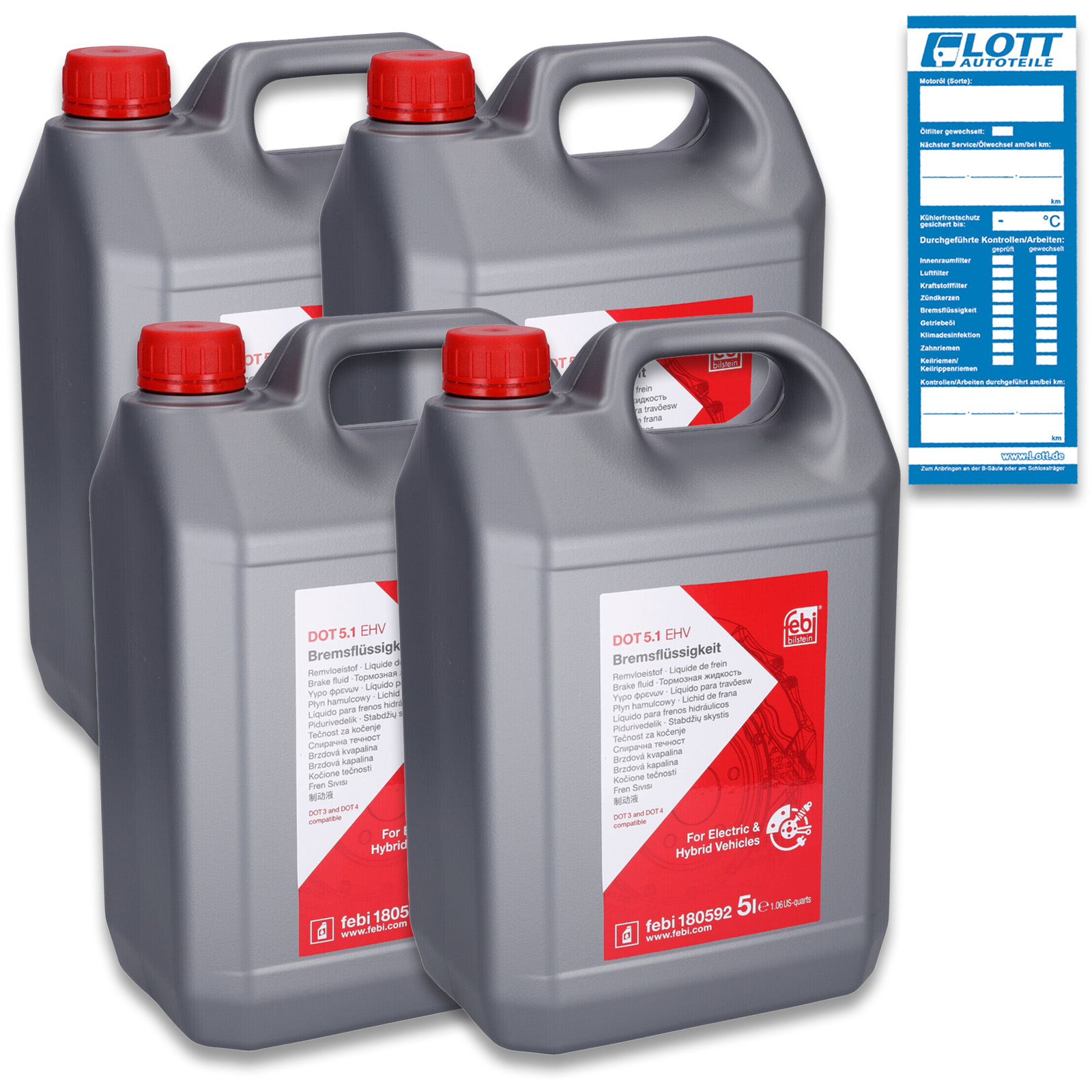 4x FEBI BILSTEIN 5L Bremsflüssigkeit DOT 5.1 EHV