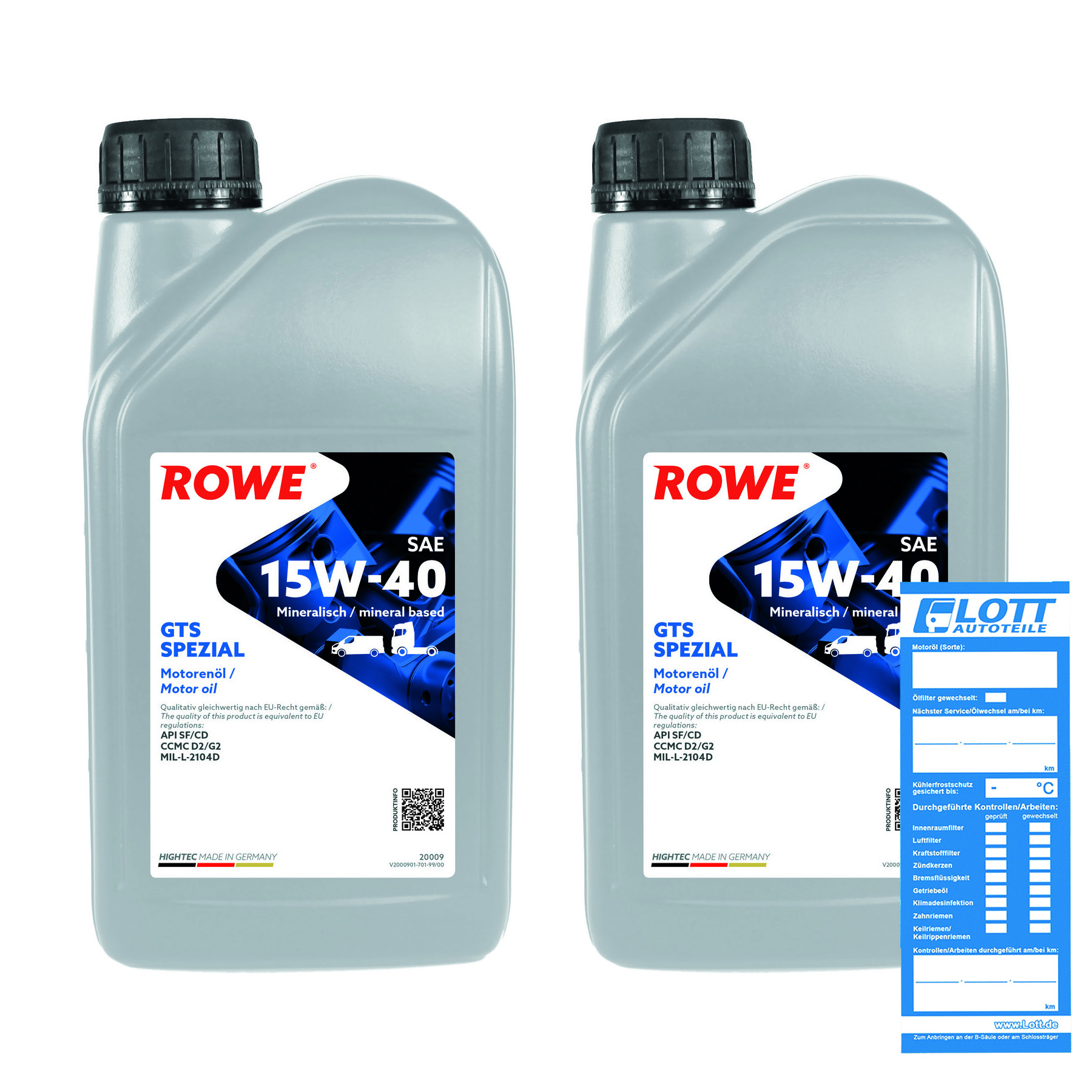 2x 1L ROWE Motoröl HIGHTEC GTS SPEZIAL SAE 15W-40 20009-0010-99