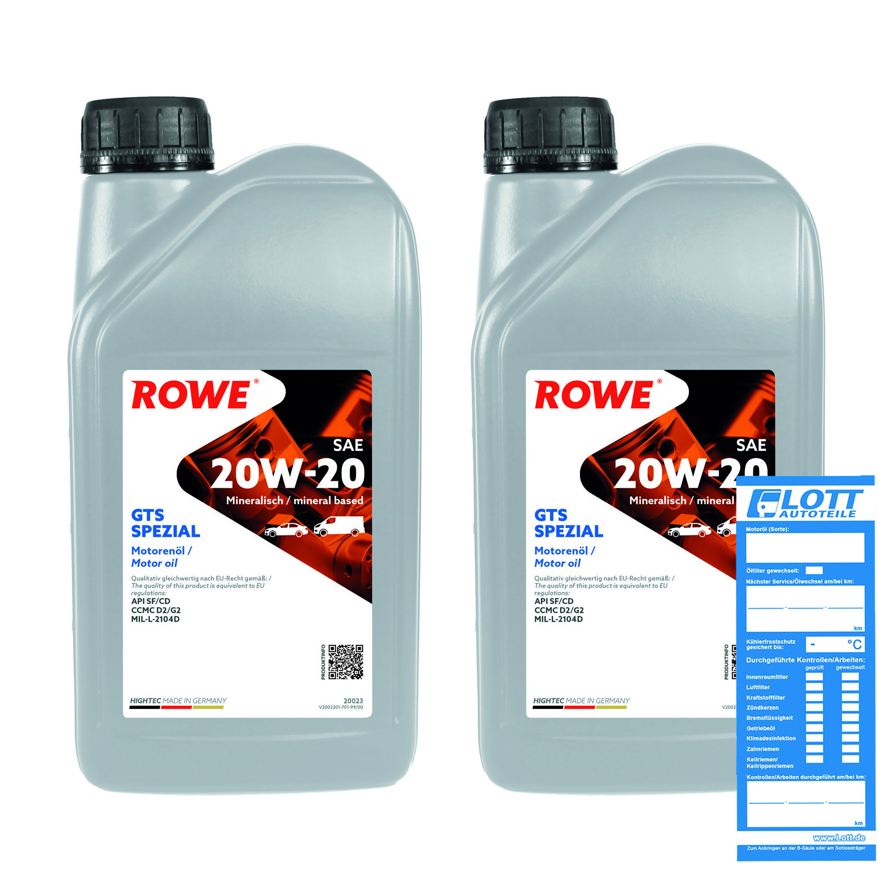 2x 1L ROWE Motoröl HIGHTEC GTS SPEZIAL SAE 20W-20 20023-0010-99