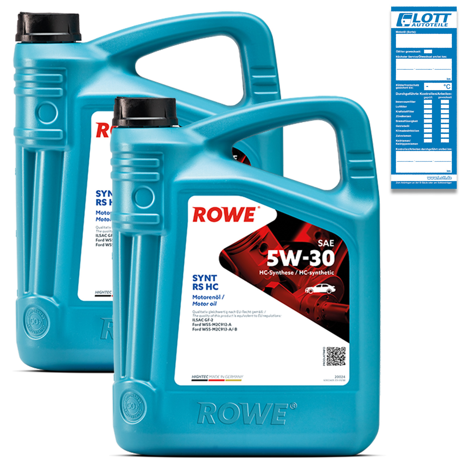 2x 5L Rowe Hightec Synt RS 5W-30 HC Motoröl Ford WSS-M2C912-A Ford WSS-M2C913
