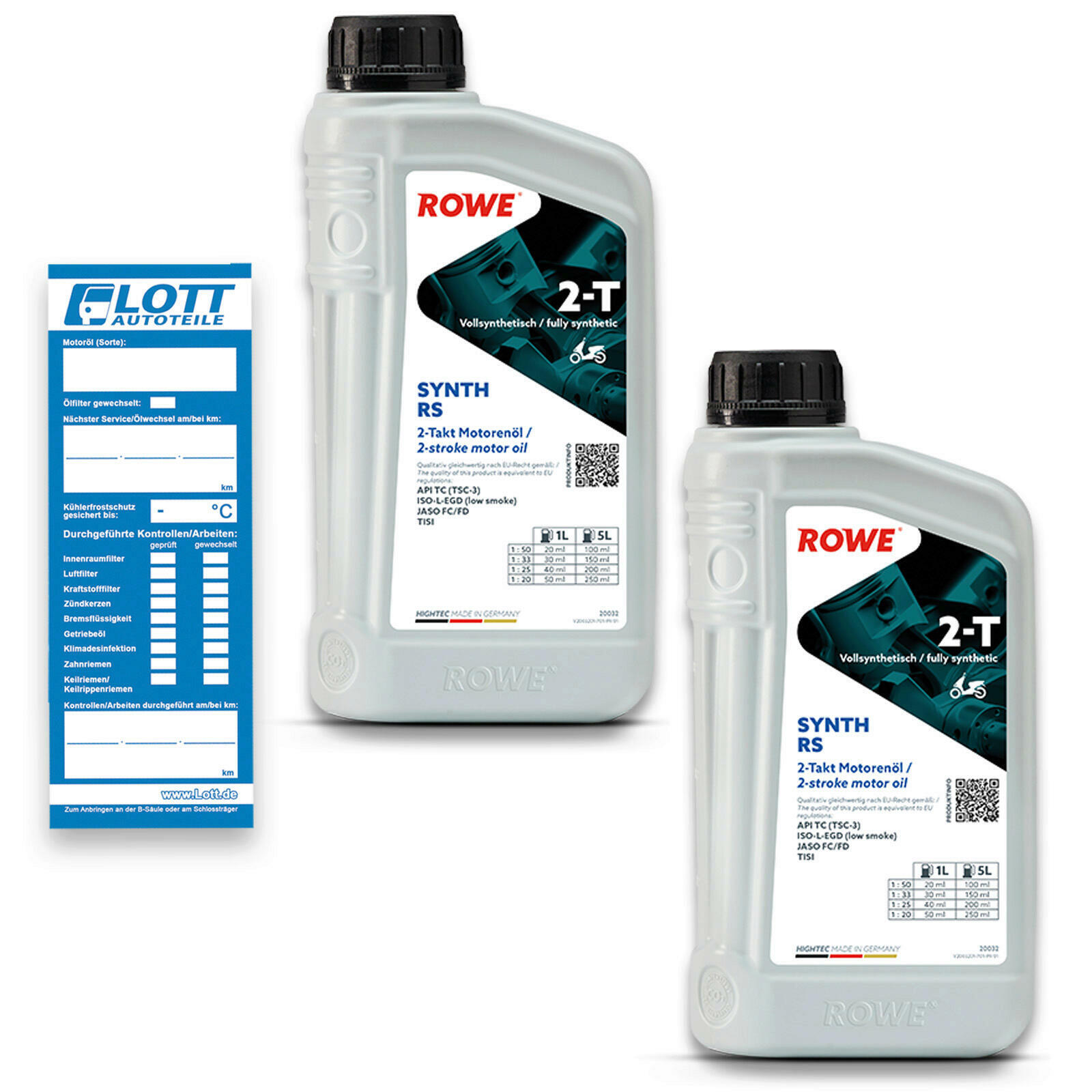 2L ROWE HIGHTEC SYNTH RS 2-T Motoröl 2-Takt Ö API TC JASO FC/FD Mof...