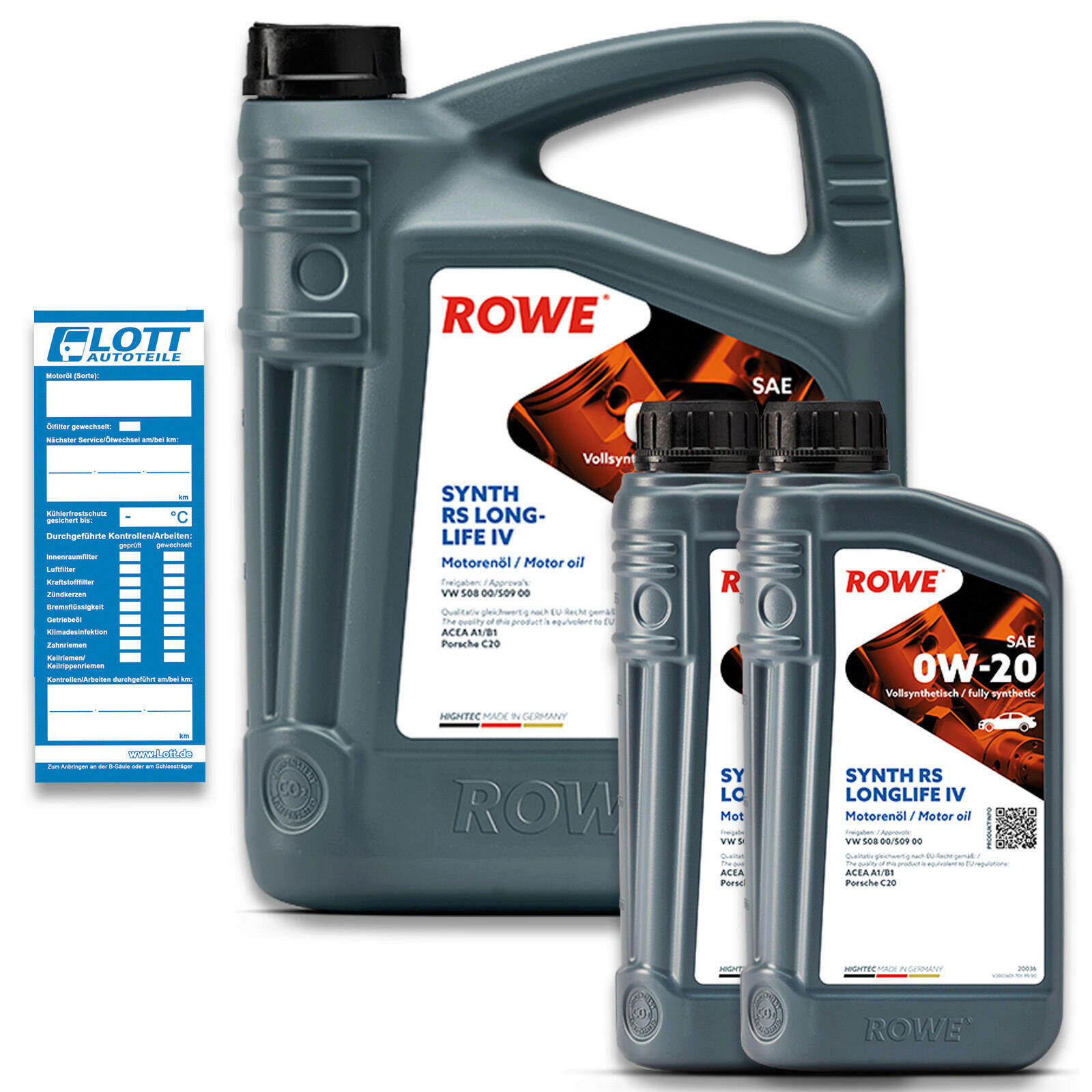 7L Rowe Hightec Synth RS Longlife IV Motoröl 0W-20 ACEA A1/B1 VW 508.00 509.00
