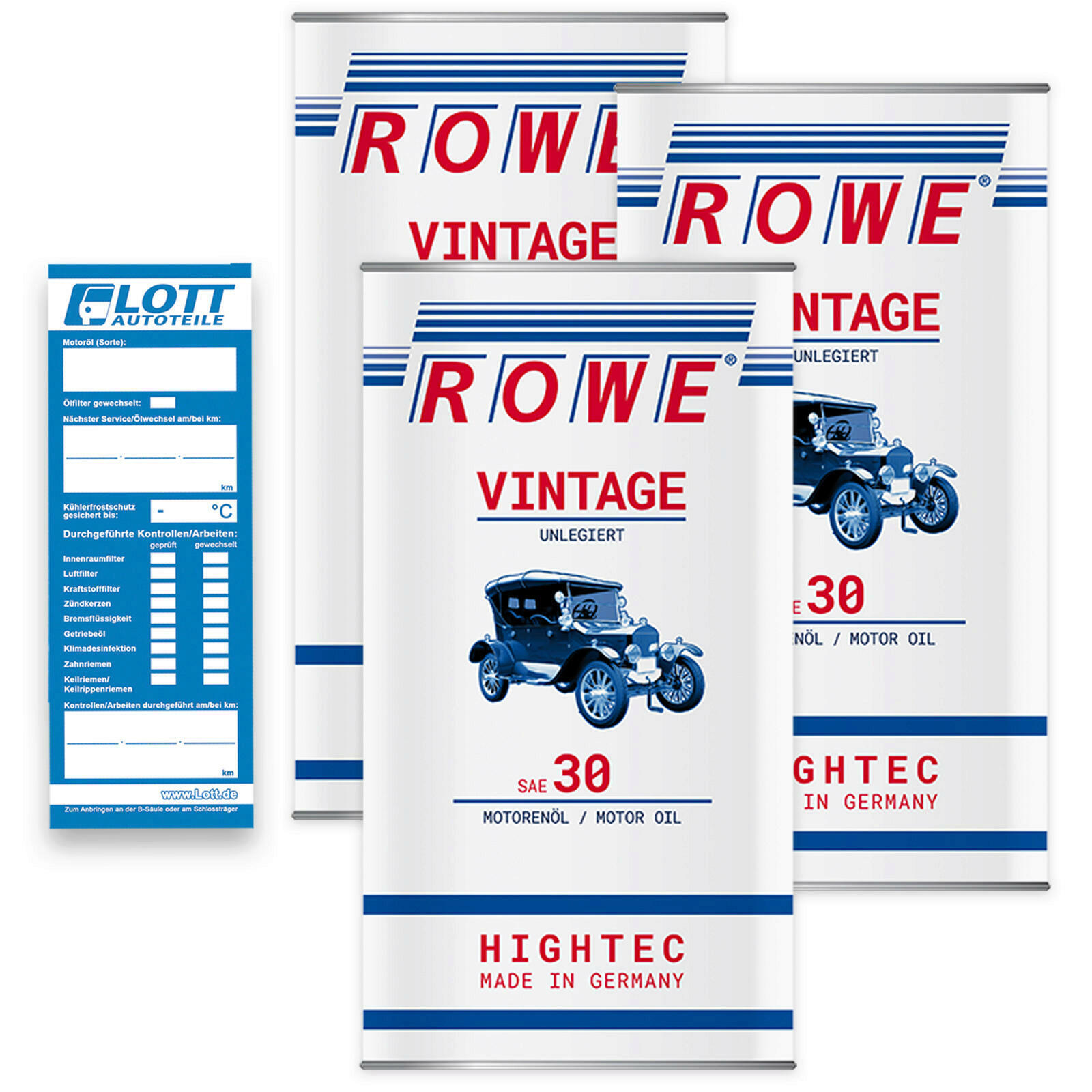 15L ROWE SAE 30 Vintage Motoröl Hightec Unlegiert Ö passend für Oldtimer EInbreichs-Ö