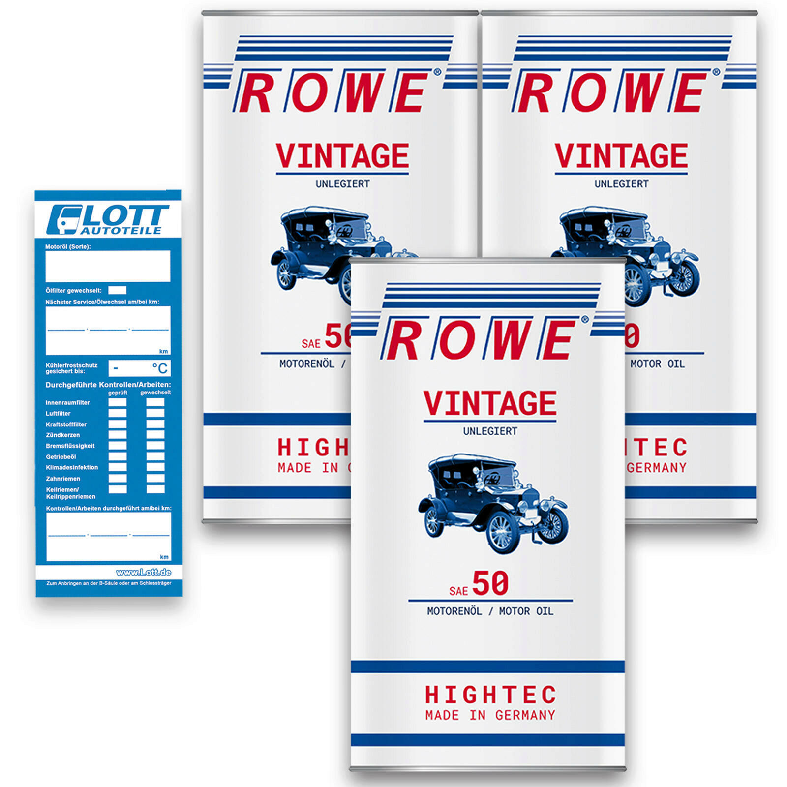 15L ROWE Hightec Vintage SAE 50 Unlegiert mineralisches Einbereichs-Motorenöl