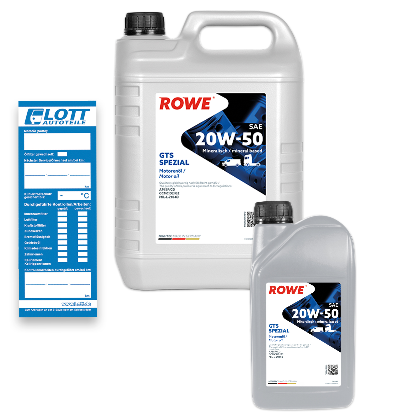 6L ROWE Hightec GTS Spezial Motoröl 20W-50 API SF/CD Oldtimer Ö Made in Germany