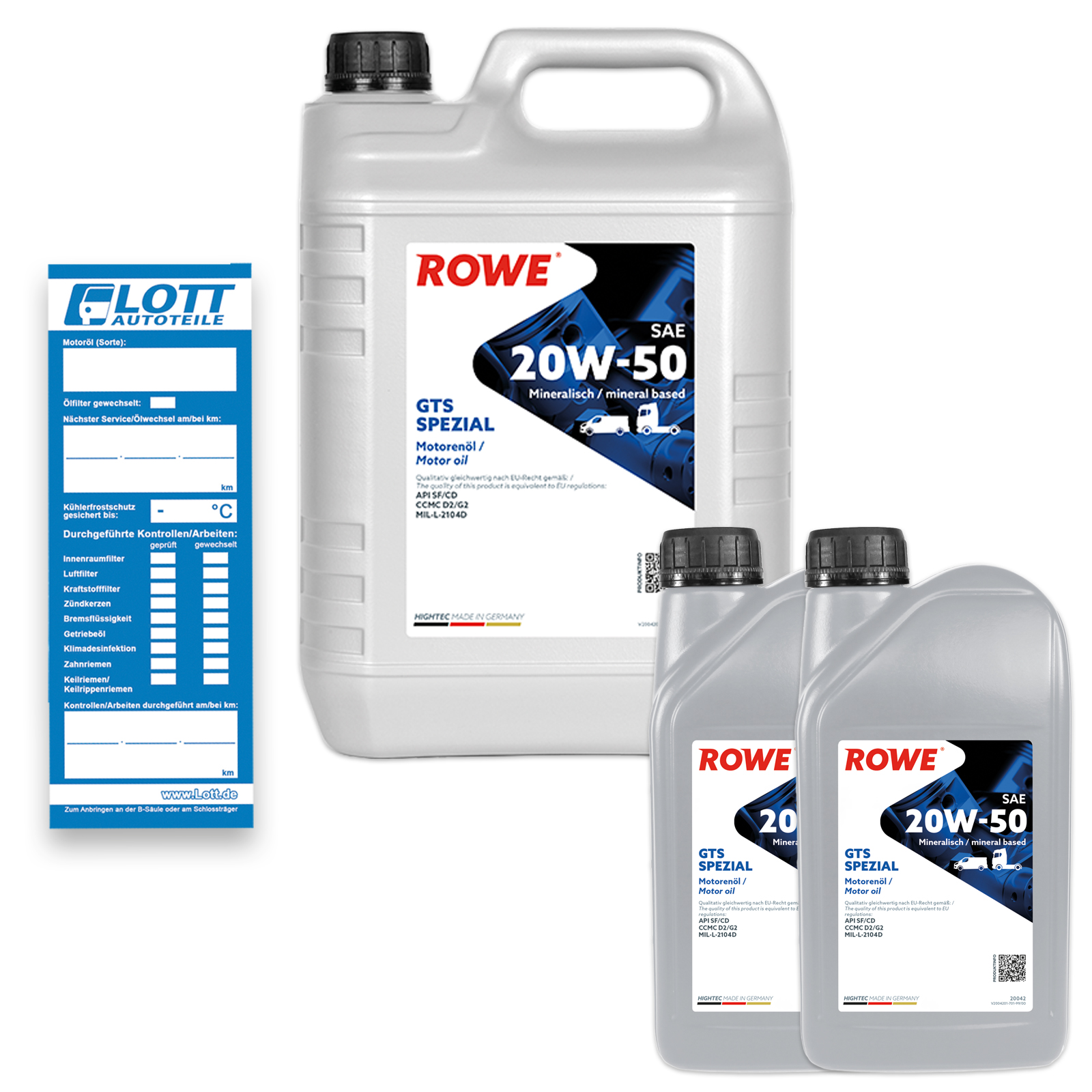 7L ROWE Hightec GTS Spezial Motoröl 20W-50 API SF/CD MIL-L-2104D CCMC D2 G2