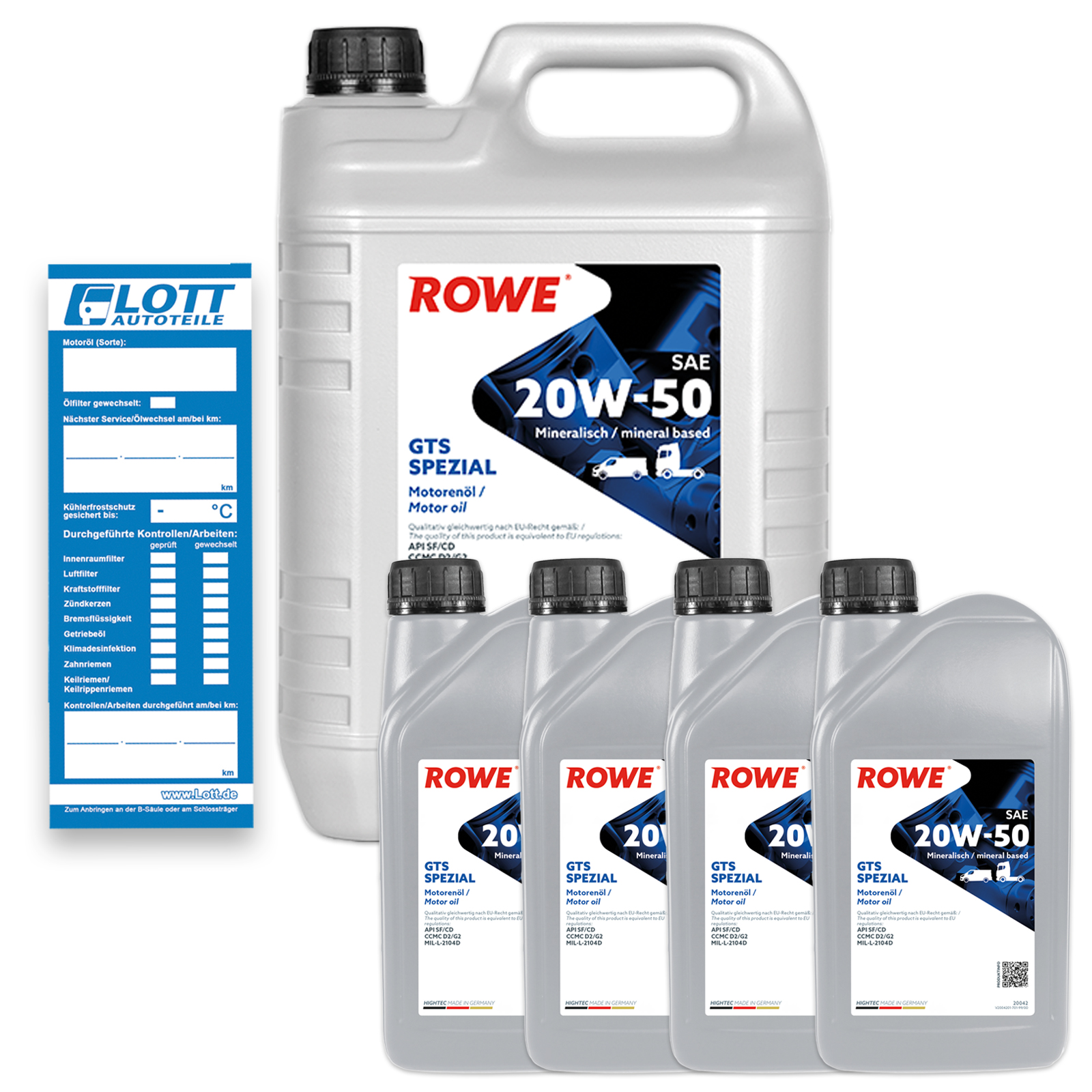 9L ROWE Hightec GTS Spezial Motoröl 20W-50 API SF/CD Oldtimer Ö Made in Germany