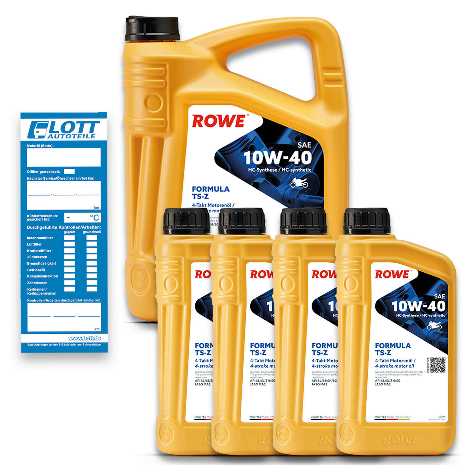 9L ROWE HIGHTEC FORMULA 10W-40 TS-Z 4-Takt Motorrad&ouml;l Motor&ouml;l API SL/SJ/SH/SG